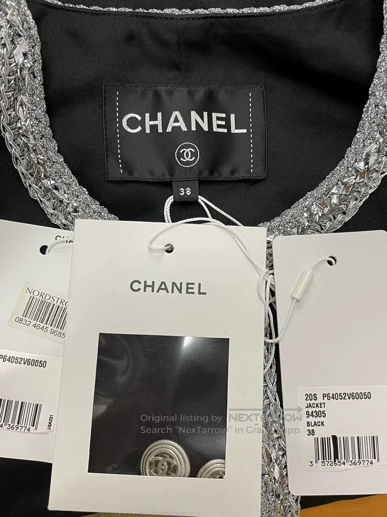 Chanel Chanel Roof series black silk stitching silver rolled coat Size XS / US 0-2 / IT 36-38 - 4 Thumbnail
