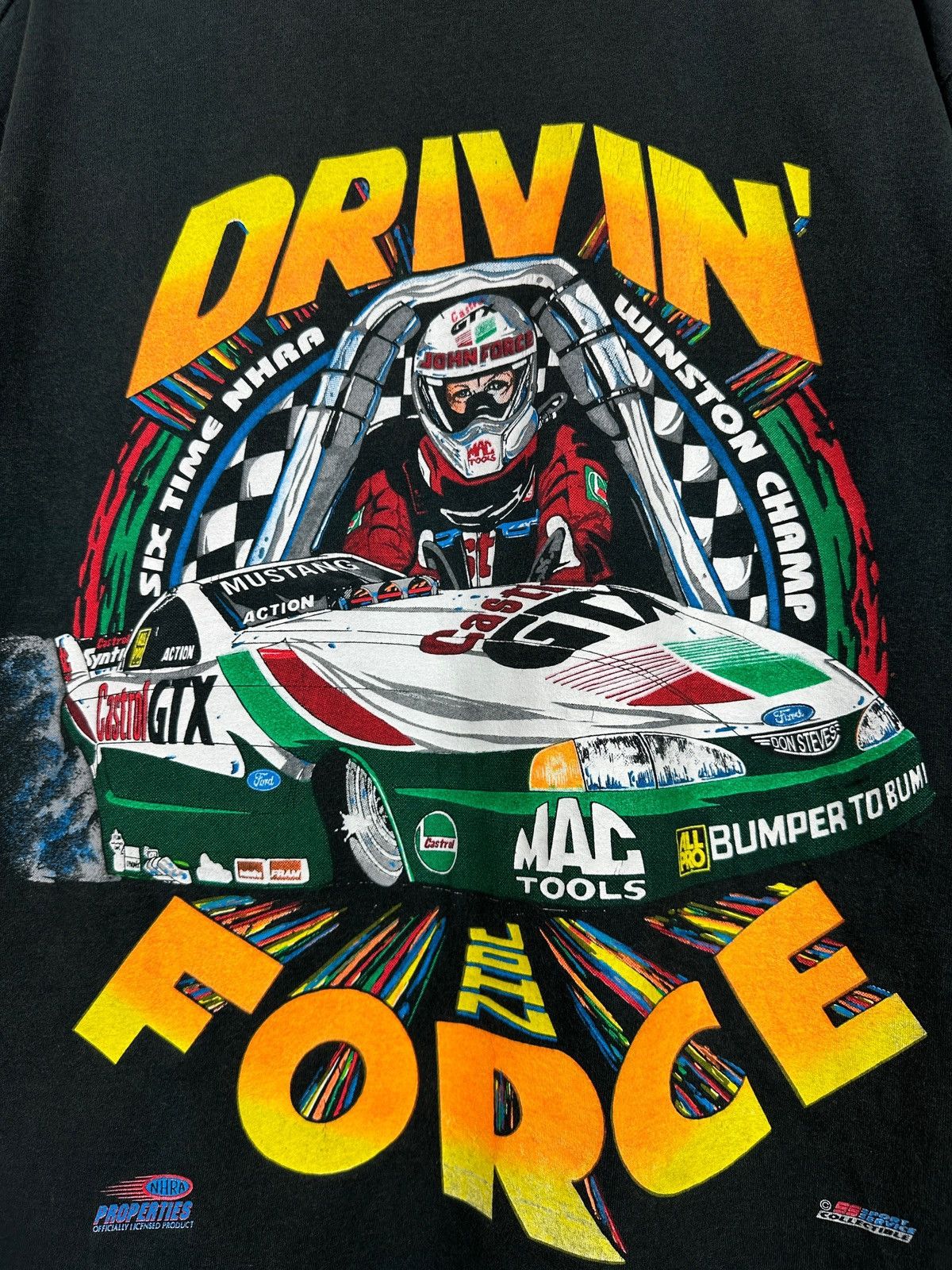 NASCAR Vintage NASCAR John Force Ford Castrol GTX NHRA T-Shirt Size US XL / EU 56 / 4 - 9 Thumbnail