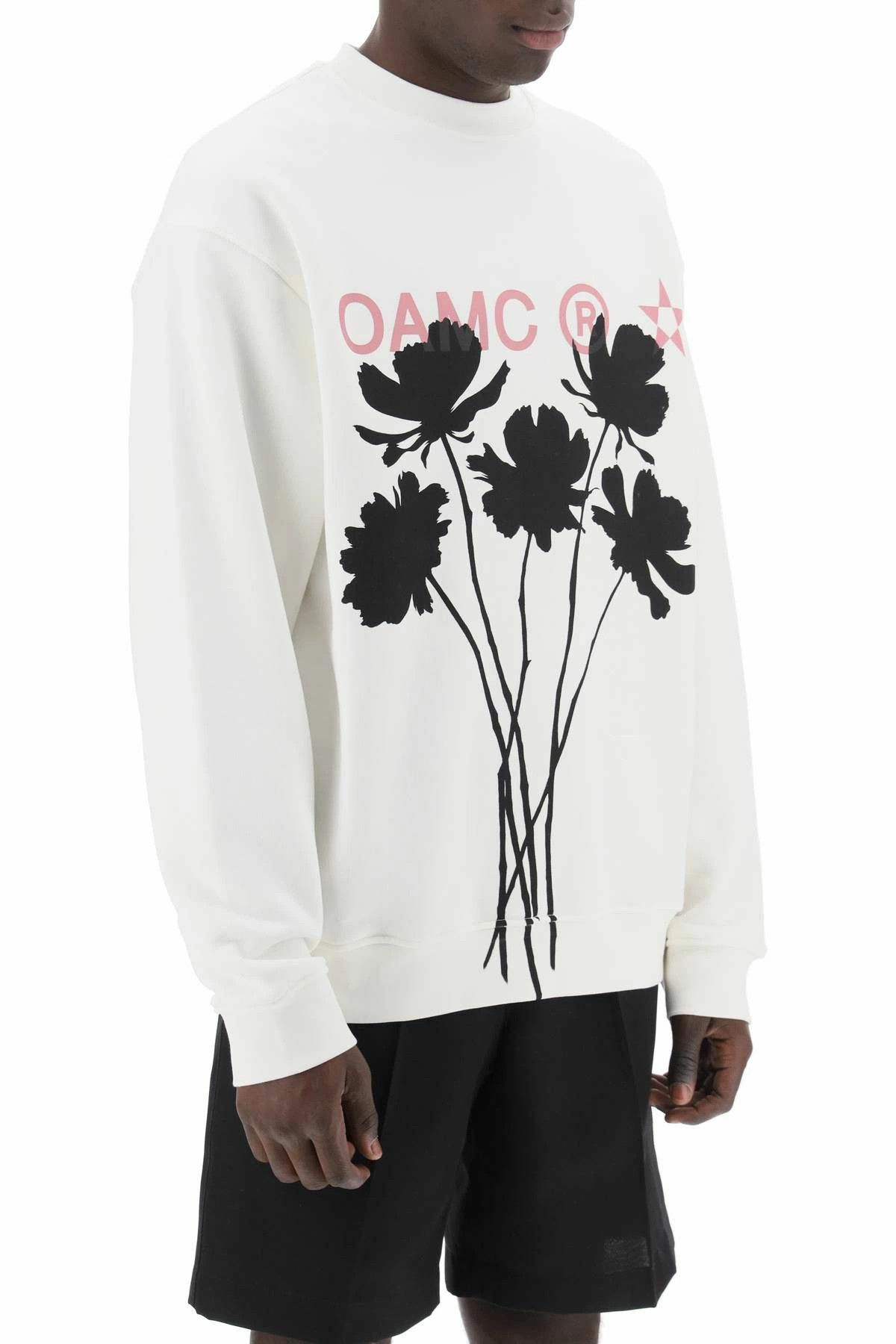 OAMC o1y0225 Logo Crewneck Sweatshirt in White/Black Size US XS / EU 42 / 0 - 2 Thumbnail