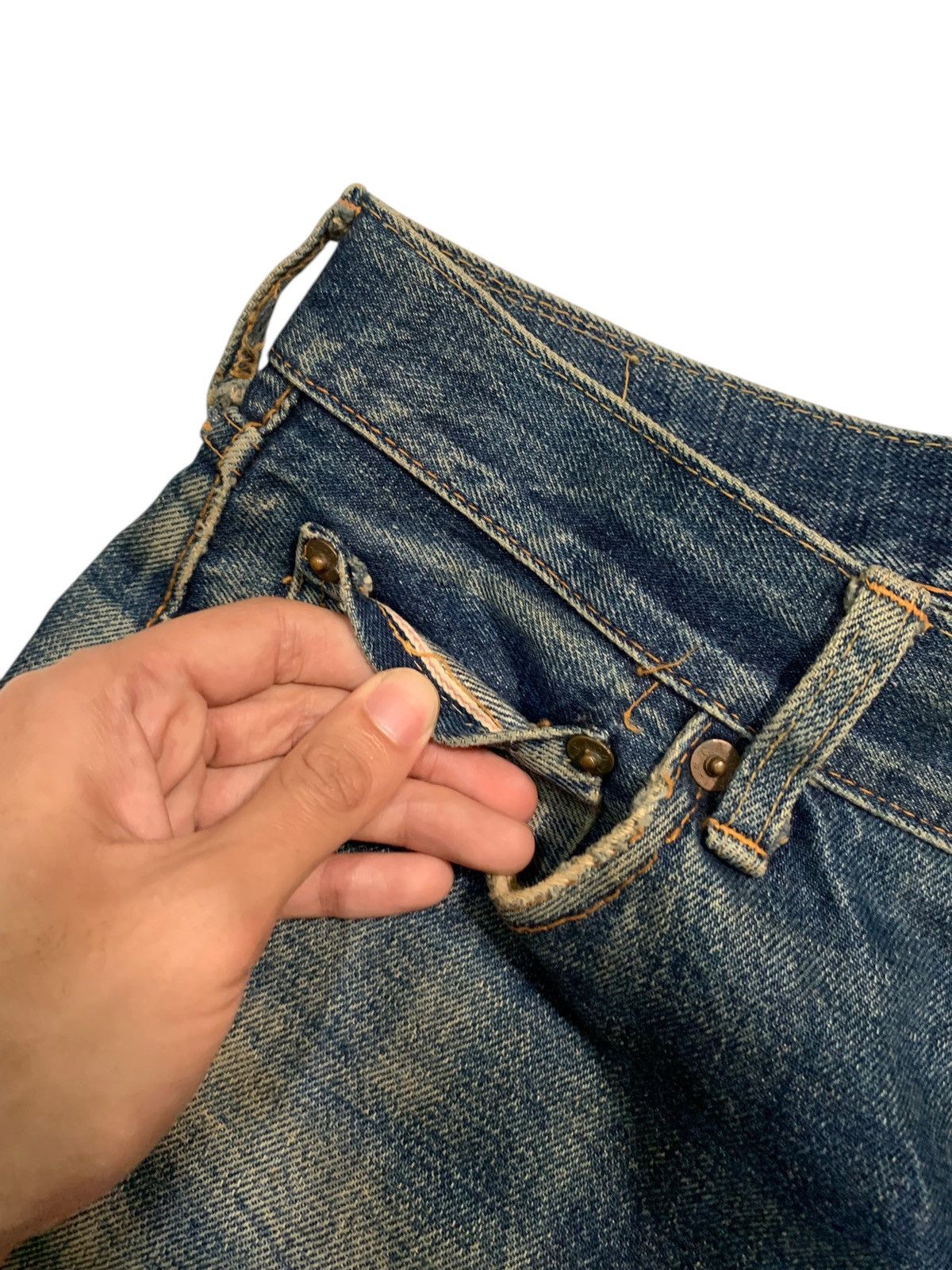Sugar Cane VINTAGE SUGAR CANE SELVEDGE FADED & RUSTY DISTRESSED DENIM Size US 30 / EU 46 - 13 Thumbnail