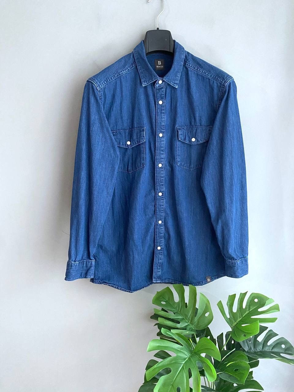 Boggi Boggi Milano Men's Blue Denim Shirt, Size M Size US M / EU 48-50 / 2 - 1 Thumbnail
