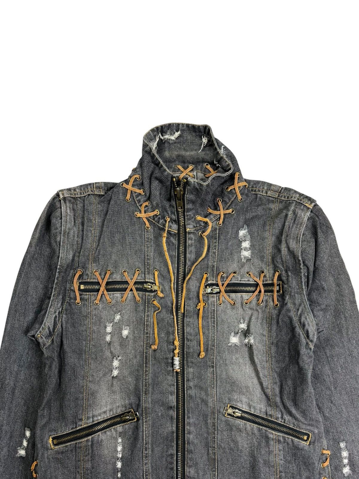 Yasuyuki Ishii 2000s In The Attic - Multilace Rider Denim Jacket Size US M / EU 48-50 / 2 - 8 Thumbnail
