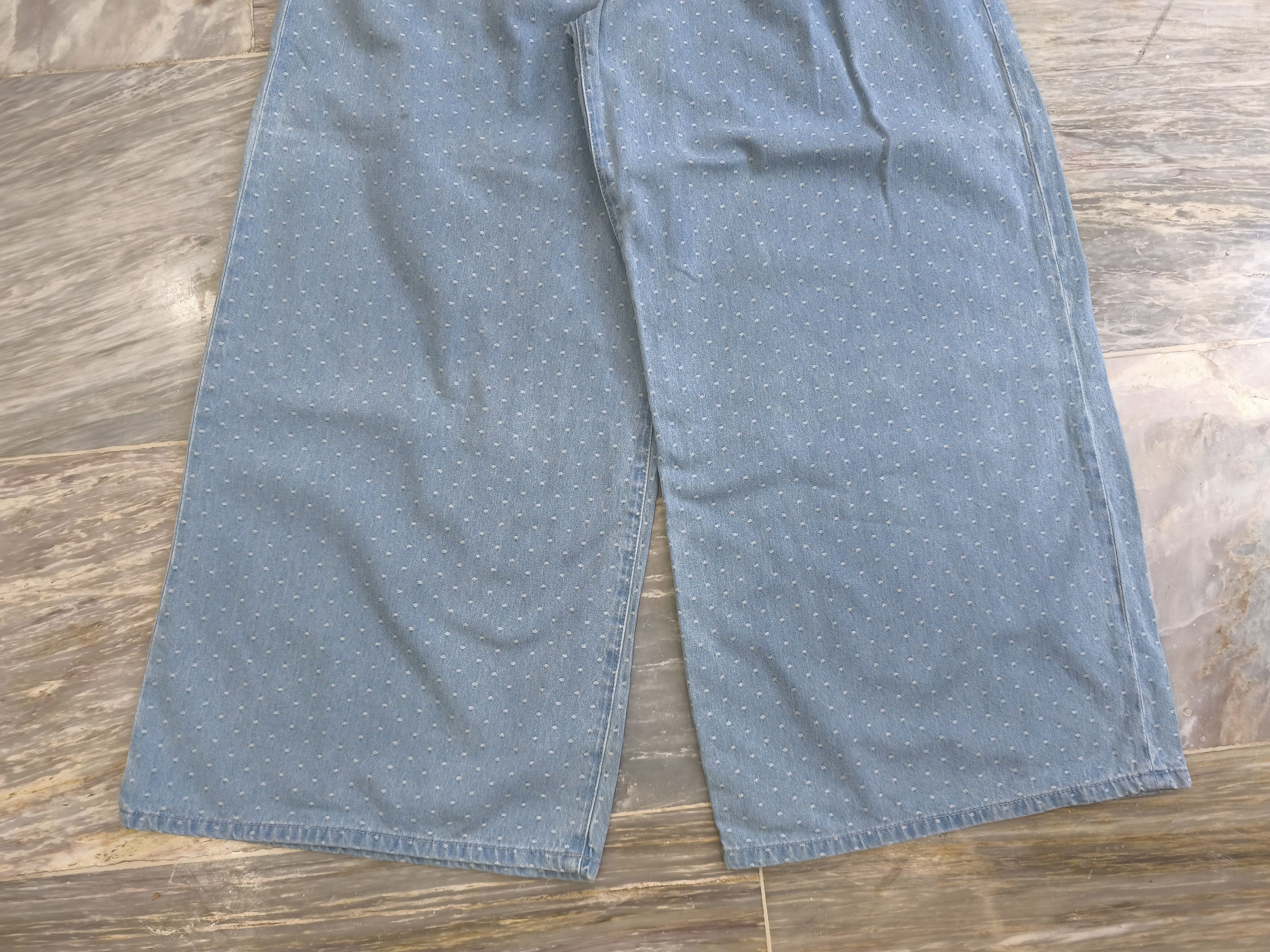 Yohji Yamamoto Limi Feu Wide Polka Denim Pants - Yohji Yamamoto Size 28" / US 6 / IT 42 - 3 Thumbnail