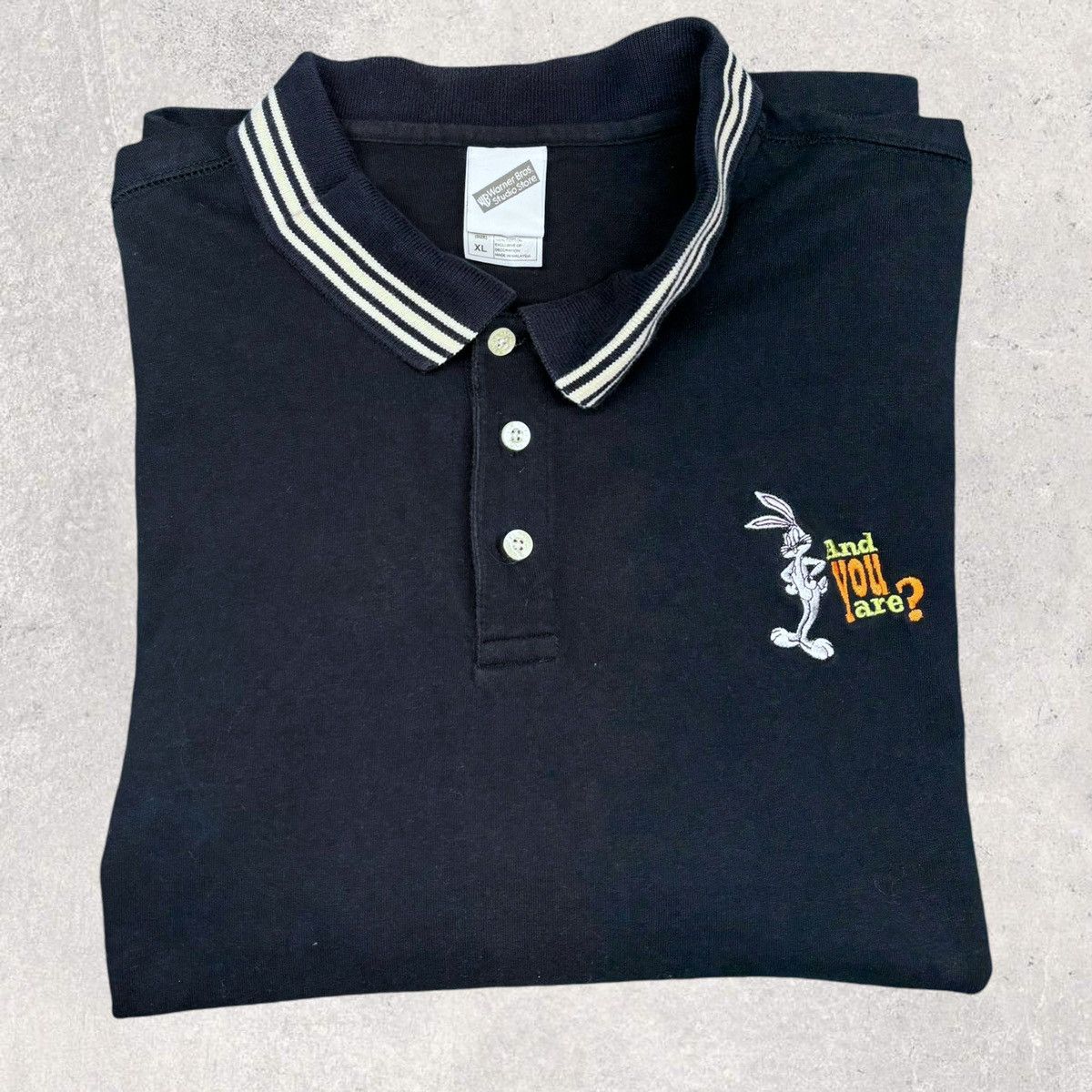 Vintage × Warner Bros Vintage Bugs Bunny Polo Shirt Size US XL / EU 56 / 4 - 1 Thumbnail