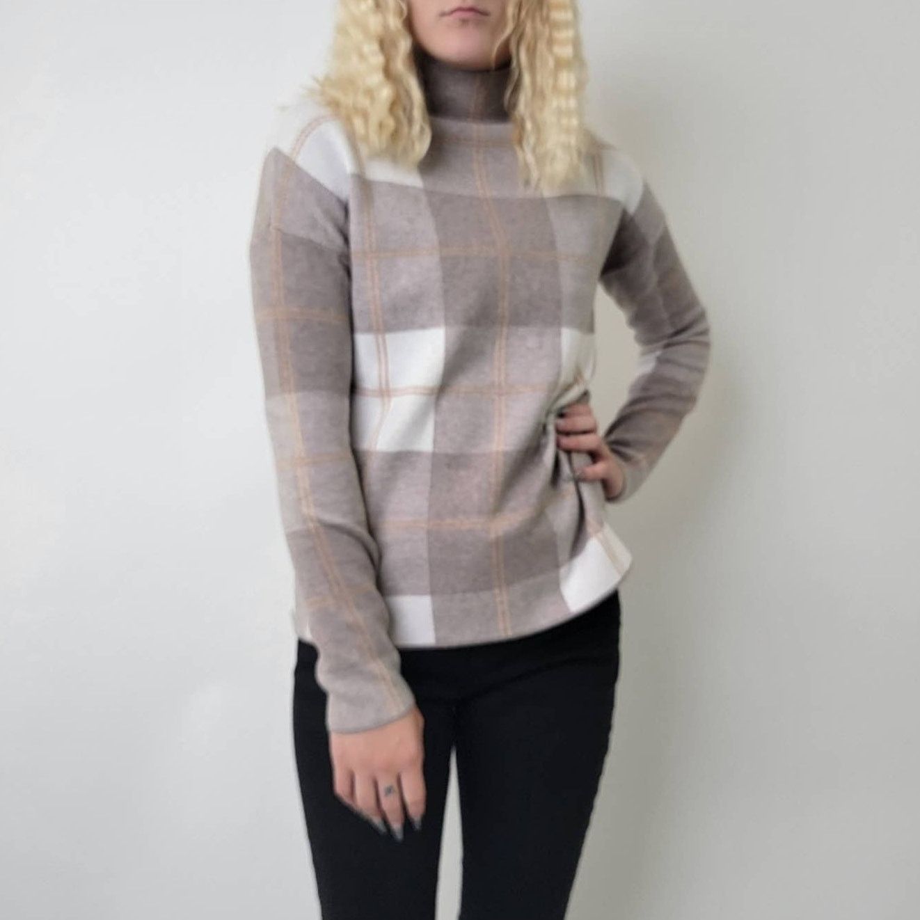 Rachel Zoe Rachel Zoe SOFT Plaid Turtleneck Sweater - S Size S / US 4 / IT 40 - 5 Thumbnail