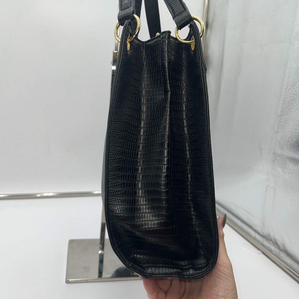 London Fog London Fog Croc/Snake Embossed Faux Leather Three Pocket Large Tote Size ONE SIZE - 5 Thumbnail