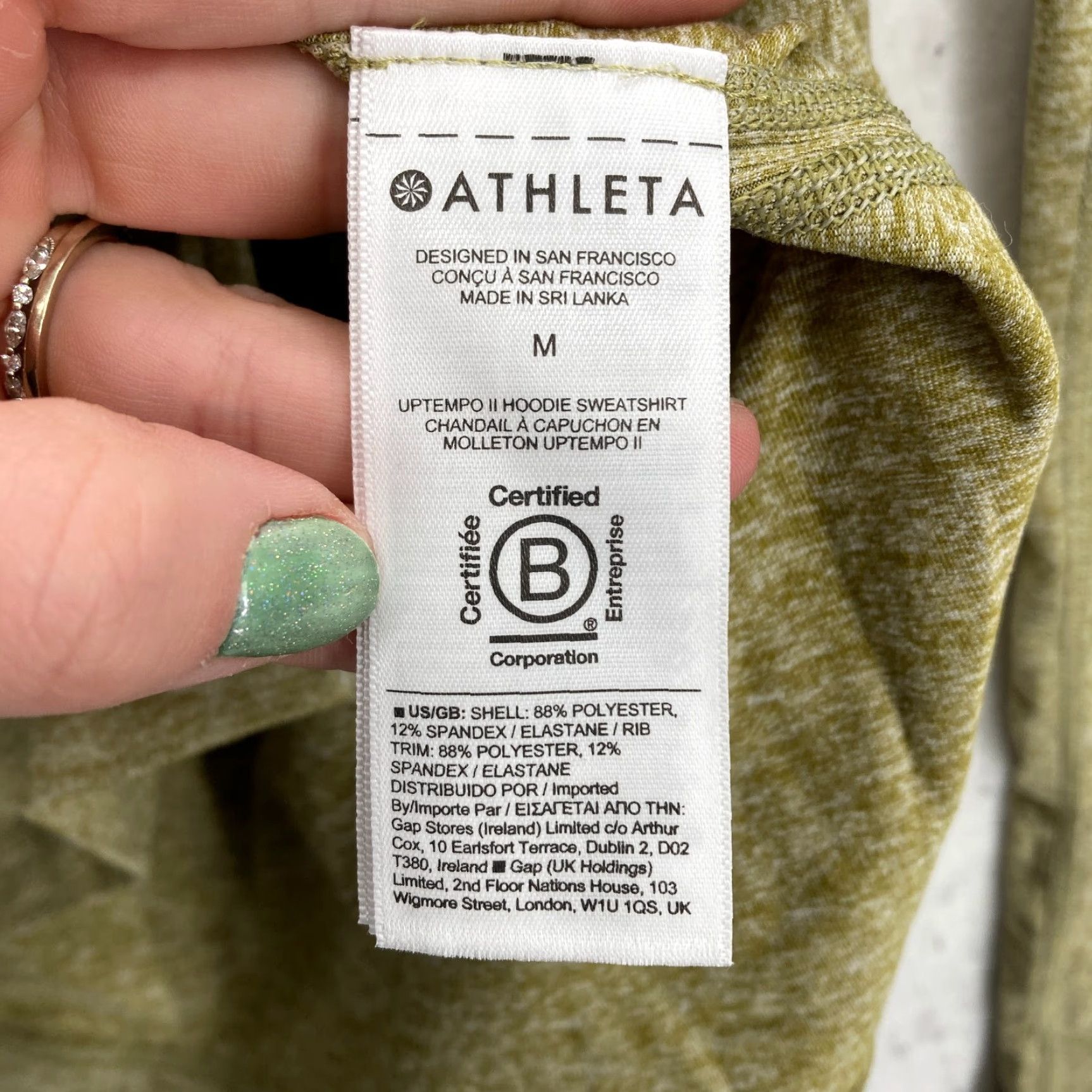 Athleta Athleta Uptempo Hoodie Sweatshirt Medium Green Stretch Lightweight Preppy Gym Womens Size M / US 6-8 / IT 42-44 - 5 Thumbnail