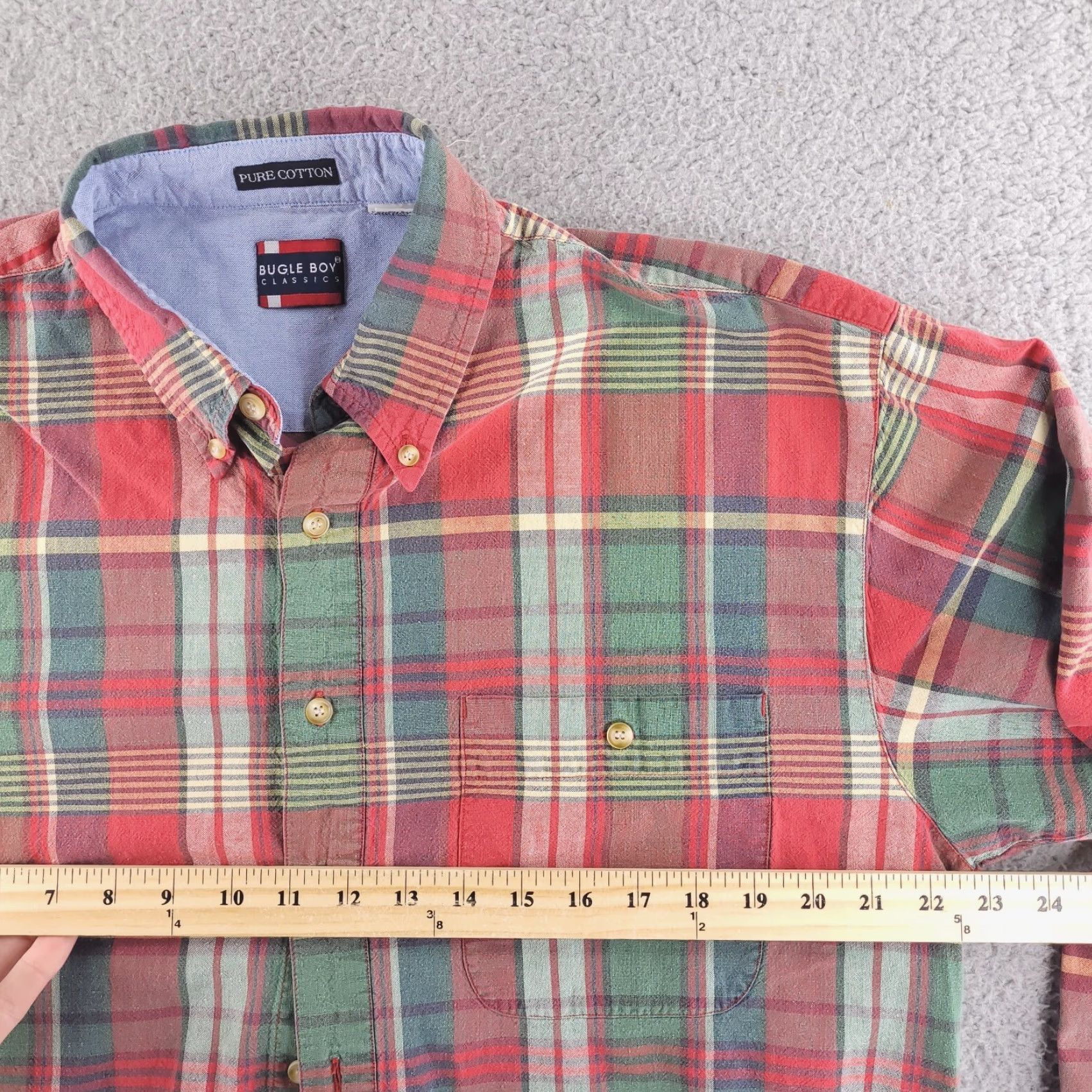 Bugle Boy VINTAGE Bugle Boy Shirt Mens L Flannel Red Plaid Long Sleeve Button-Up Size US L / EU 52-54 / 3 - 6 Thumbnail