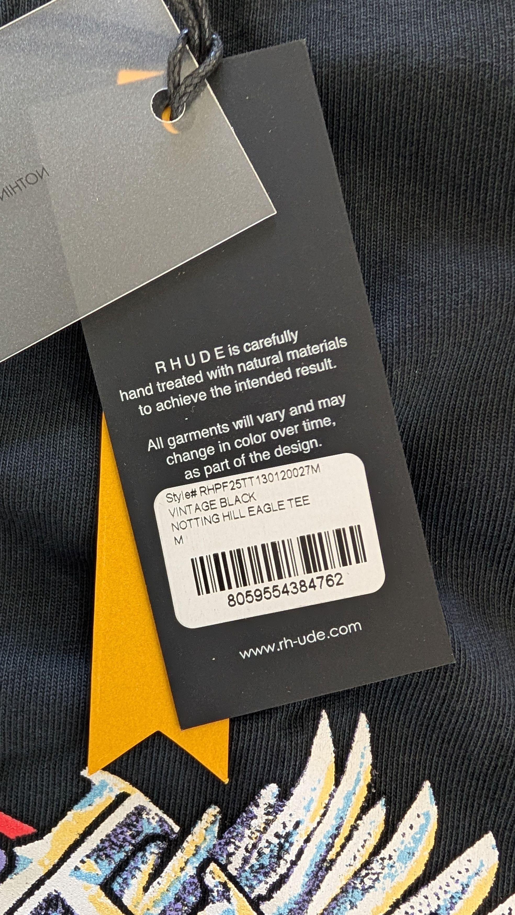 Rhude Rhude Notting Hill Eagle Tee M Vintage Black Size US M / EU 48-50 / 2 - 7 Thumbnail