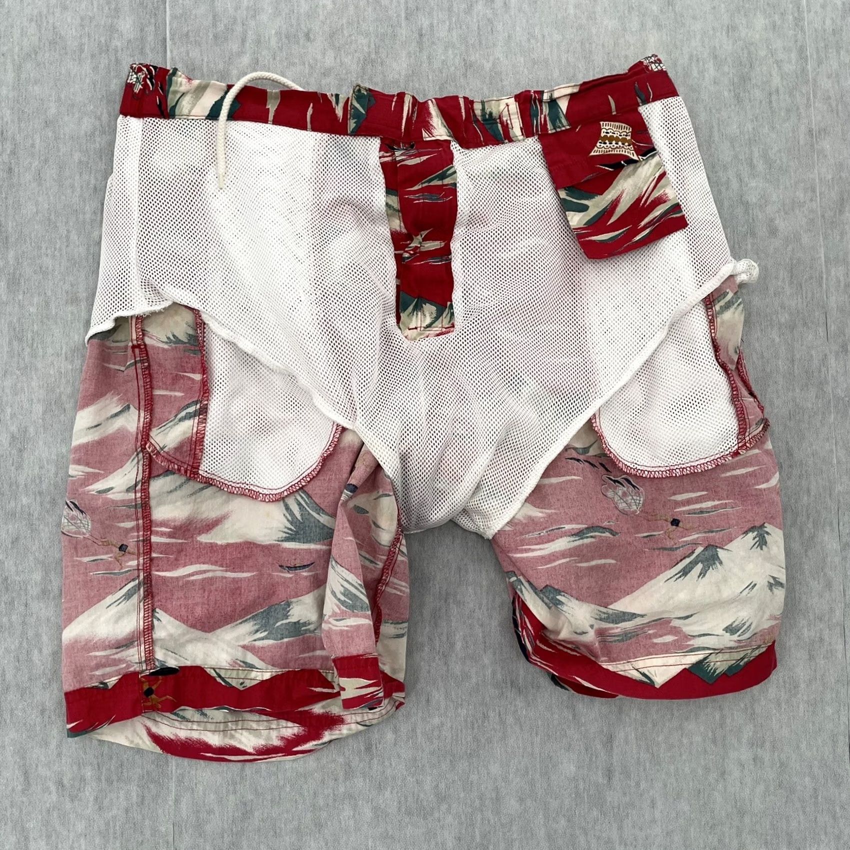 Vintage VINTAGE Ralph Lauren Polo Sport Red Hawaiian Surf Swim Trunks Adult Large Mens L Size US L / EU 52-54 / 3 - 7 Thumbnail