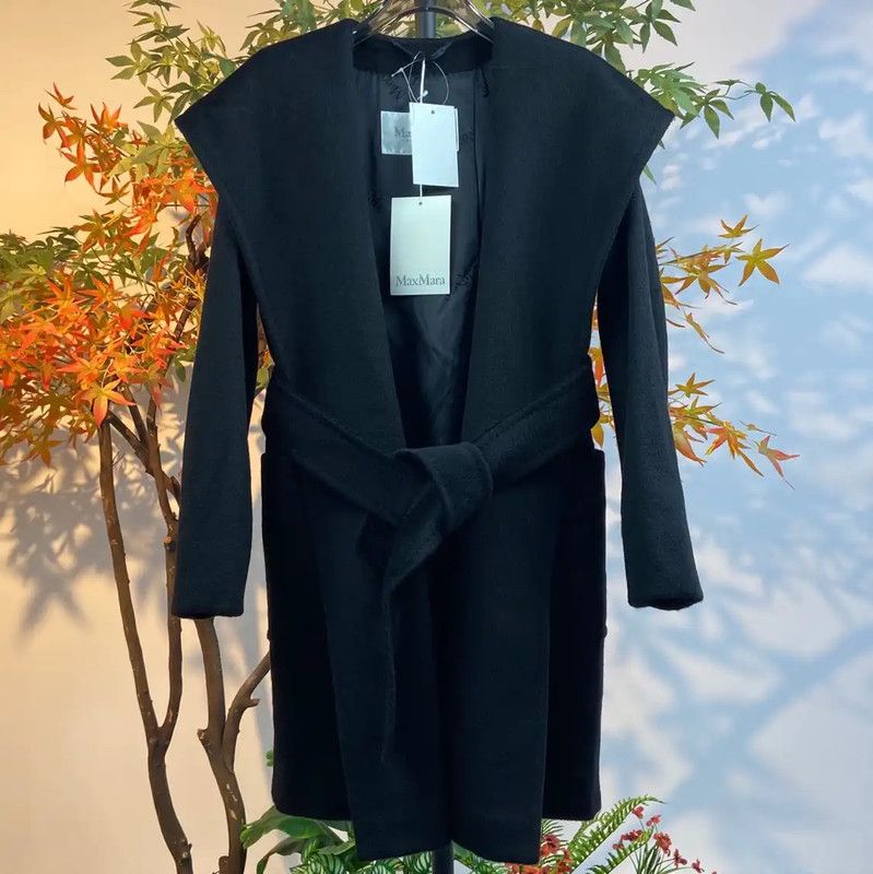 MaxMara Black Rayon Women's Coat 0089