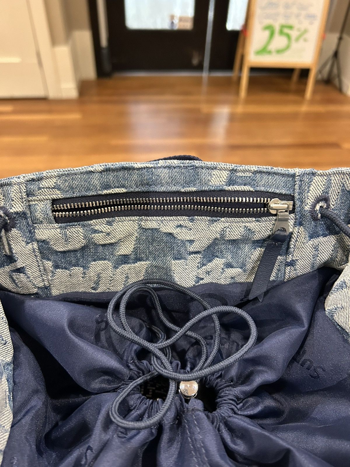 Supreme Supreme Fat Tip Jacquard Denim Backpack Size ONE SIZE - 5 Thumbnail