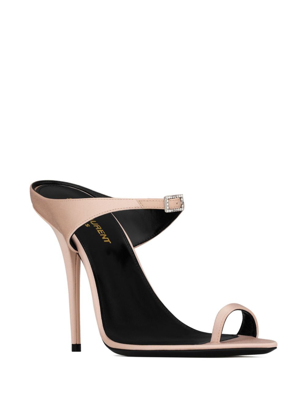 Saint Laurent Paris o1tp1o1224 Dive Mules In Satin in Light Beige Size US 7 / IT 37 - 3 Thumbnail