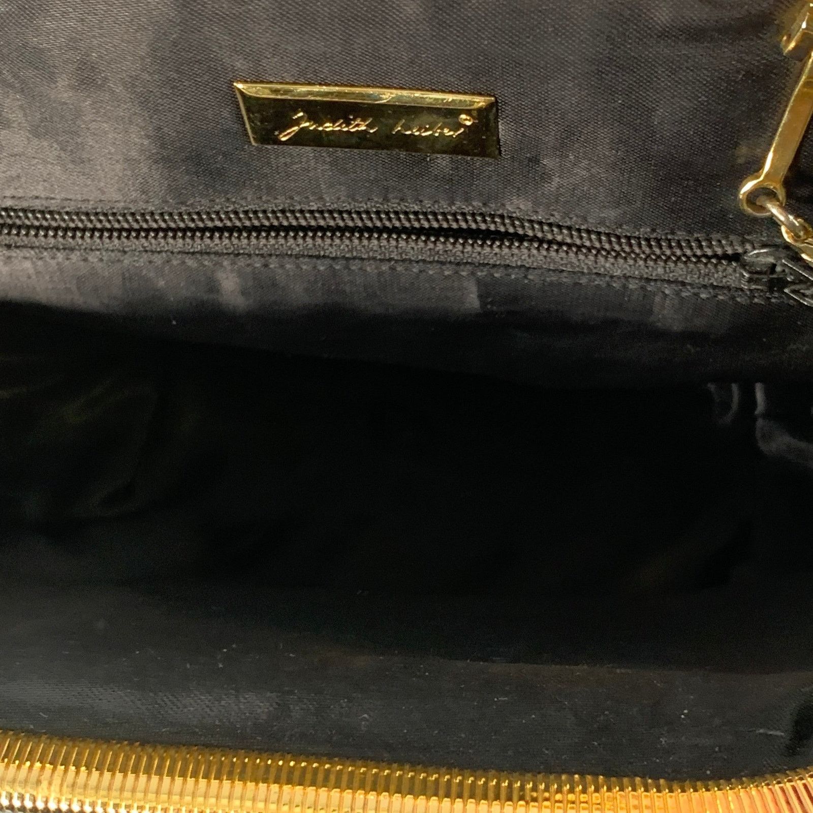 Judith Leiber Vintage Black Gold Tone Snakeskin Leather Kiss Lock Evening Size ONE SIZE - 7 Thumbnail