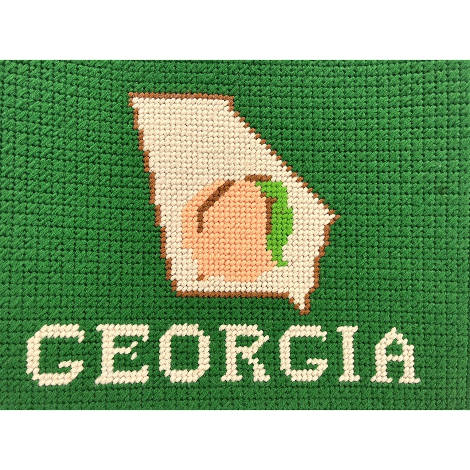 Vintage VINTAGE Handmade Georgia State Shoulder Bag Women Grass Green Lined Yarn VGUC Unique Size ONE SIZE - 4 Thumbnail