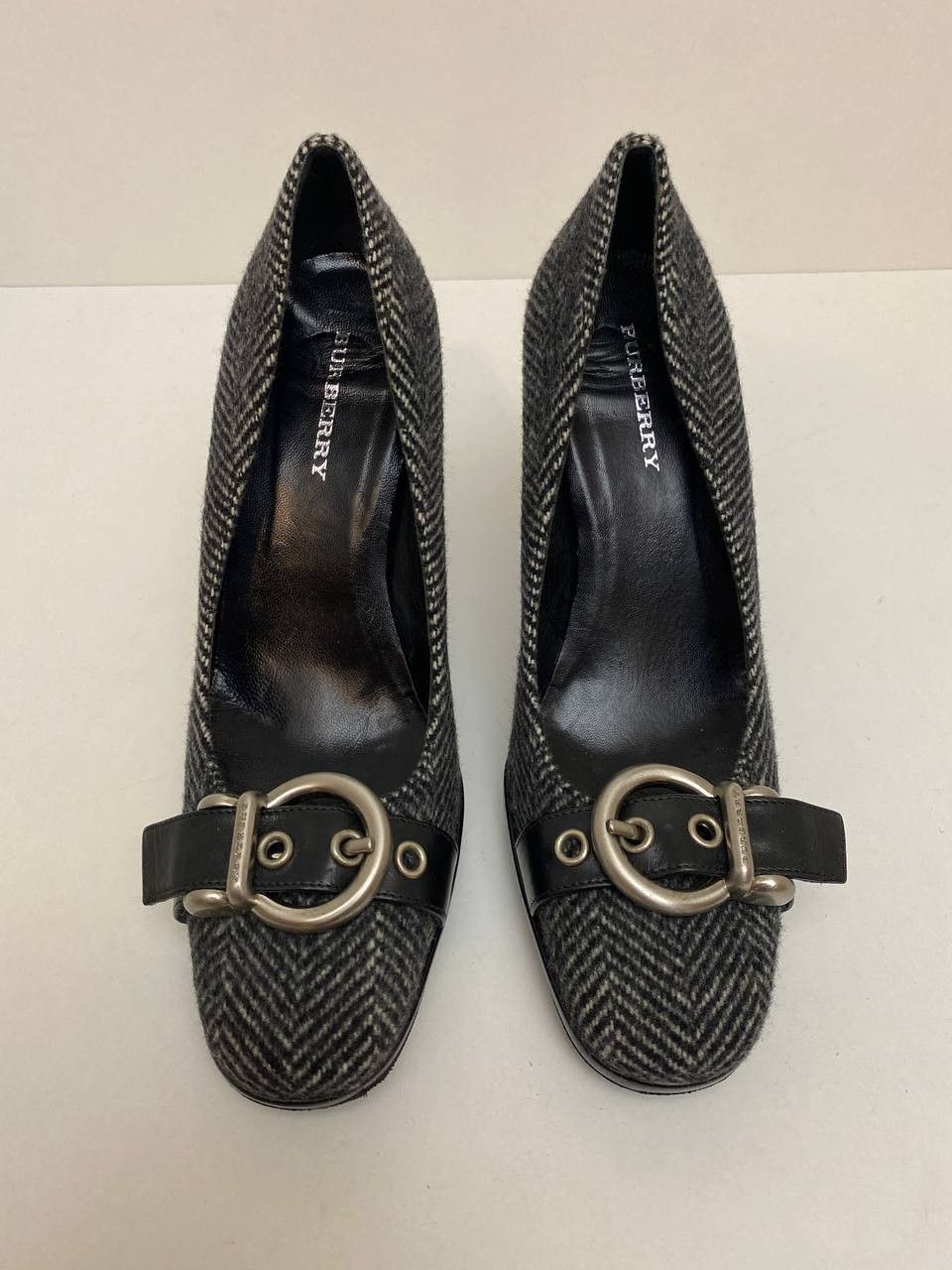 Burberry Burberry Nova Logo Black Pump Wool High Heels Shoes Vintage Size US 6.5 / IT 36.5 - 4 Thumbnail