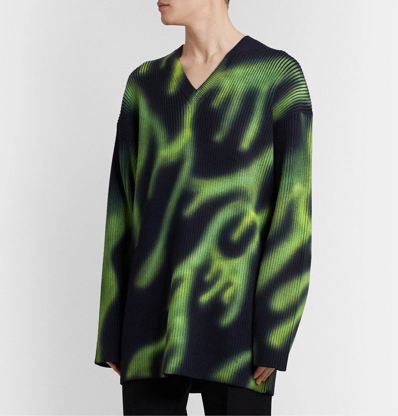 Balenciaga Resort 2020 “Flame” Spray-Paint Airbrush Graffiti Knit Size US S / EU 44-46 / 1 - 4 Thumbnail