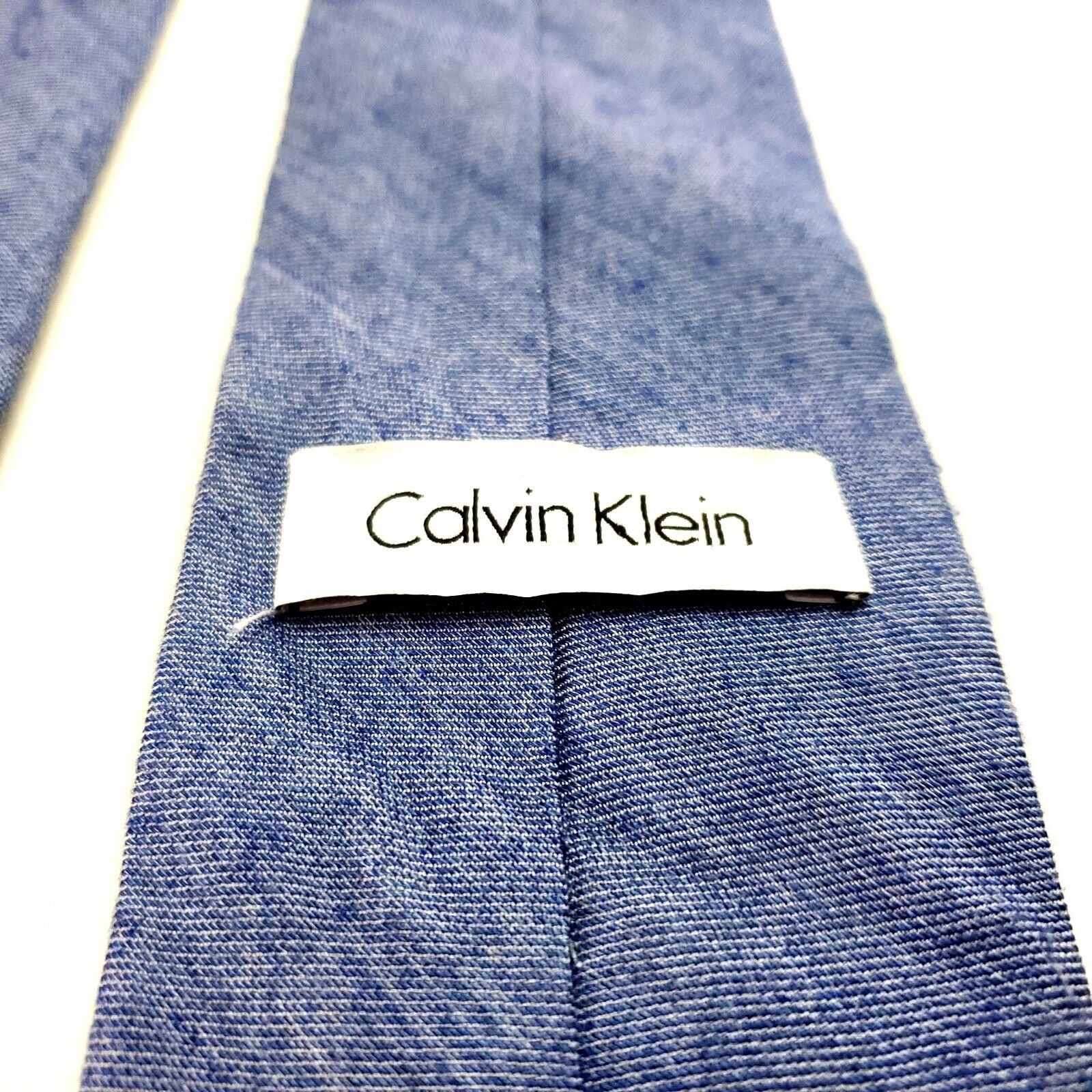 Calvin Klein Calvin Klein Viscose Silk Tie Blue Striped Skinny Size ONE SIZE - 4 Thumbnail