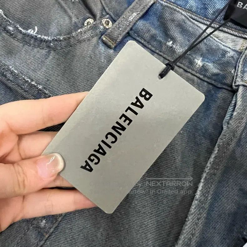 Balenciaga Balenciaga size XS Denim Blue Vintage Destroyed Hole Jeans Size US 27 - 5 Thumbnail