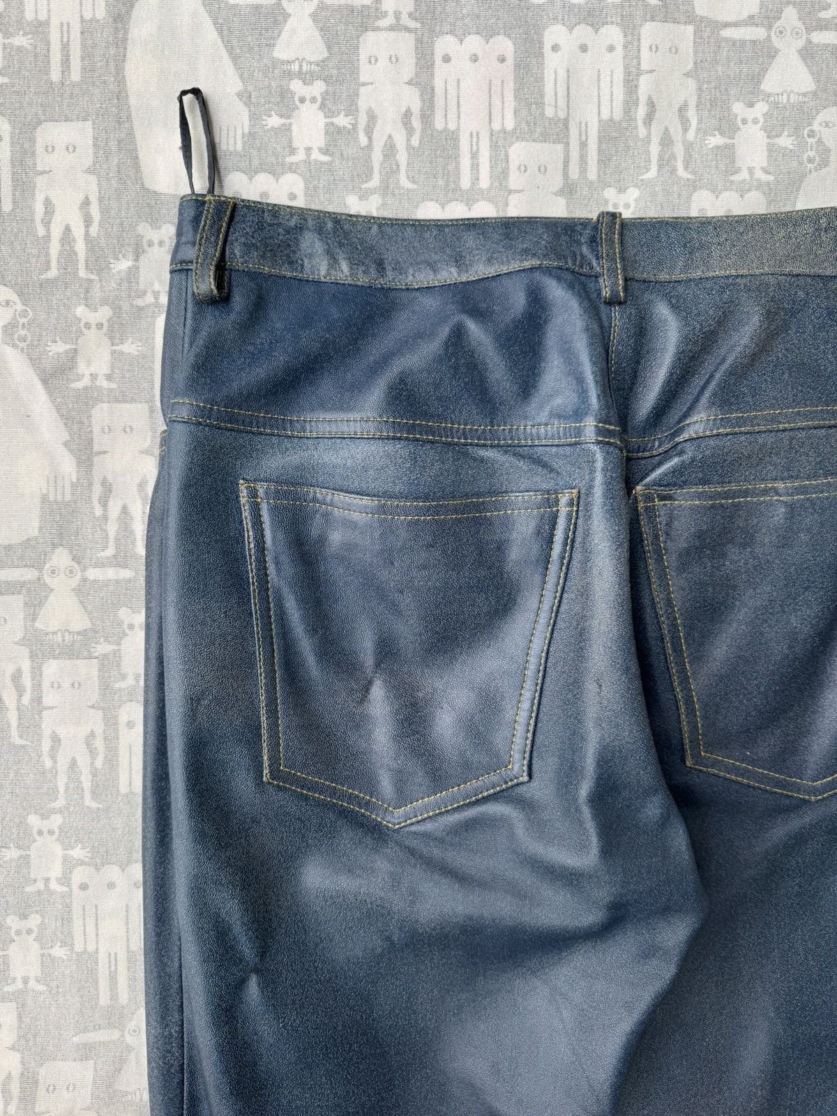 Ruffo Research Ruffo Research AW00 Trompe-L'Oeil Denim Leather Jeans Size 24" / US 00 / IT 34 - 7 Thumbnail