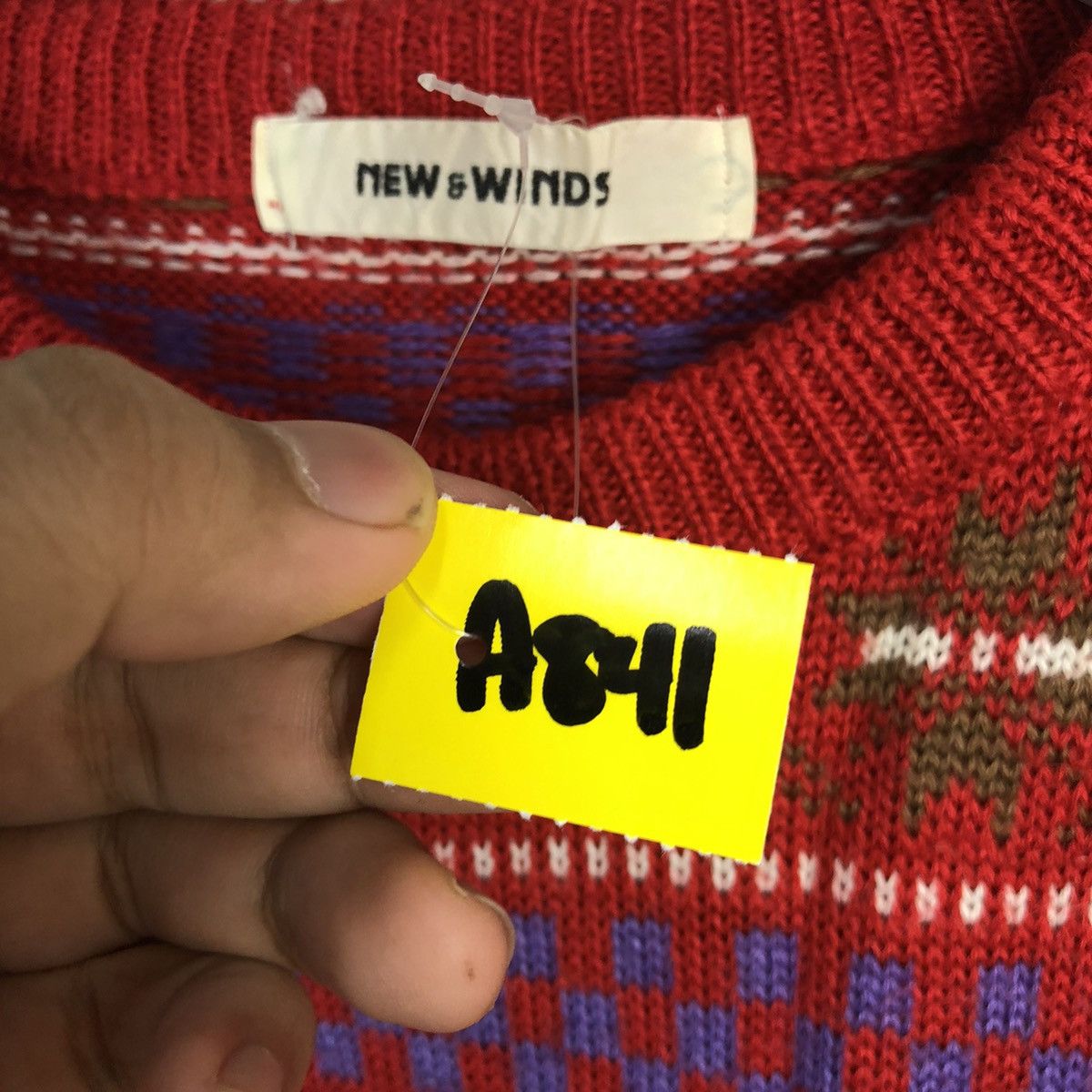 Homespun Knitwear × Japanese Brand New & Wind art Red Knitwear sweatshirt #A841 Size M / US 6-8 / IT 42-44 - 11 Thumbnail