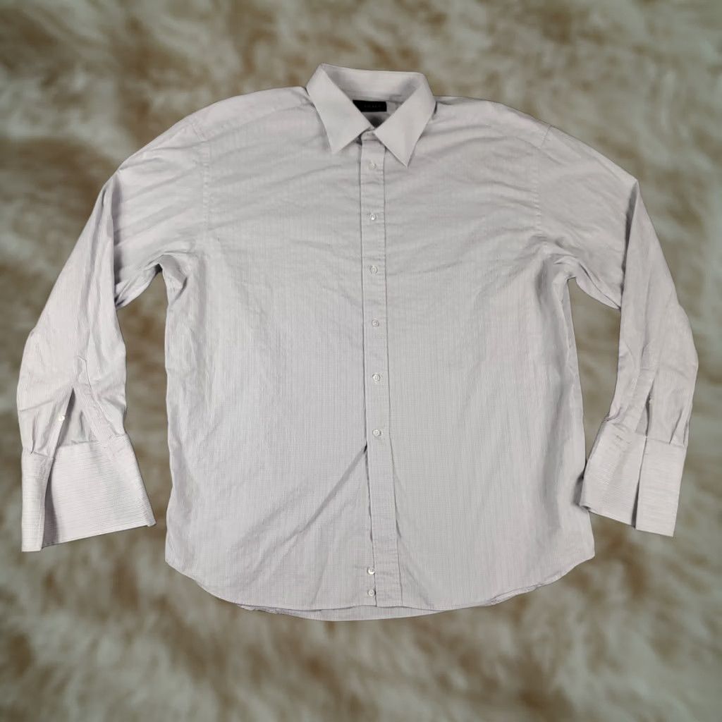 Canali Canali Shirt Mens 18 46 Purple Plaid Dress Shirt Button Up Long Sleeve Size 48R - 1 Thumbnail