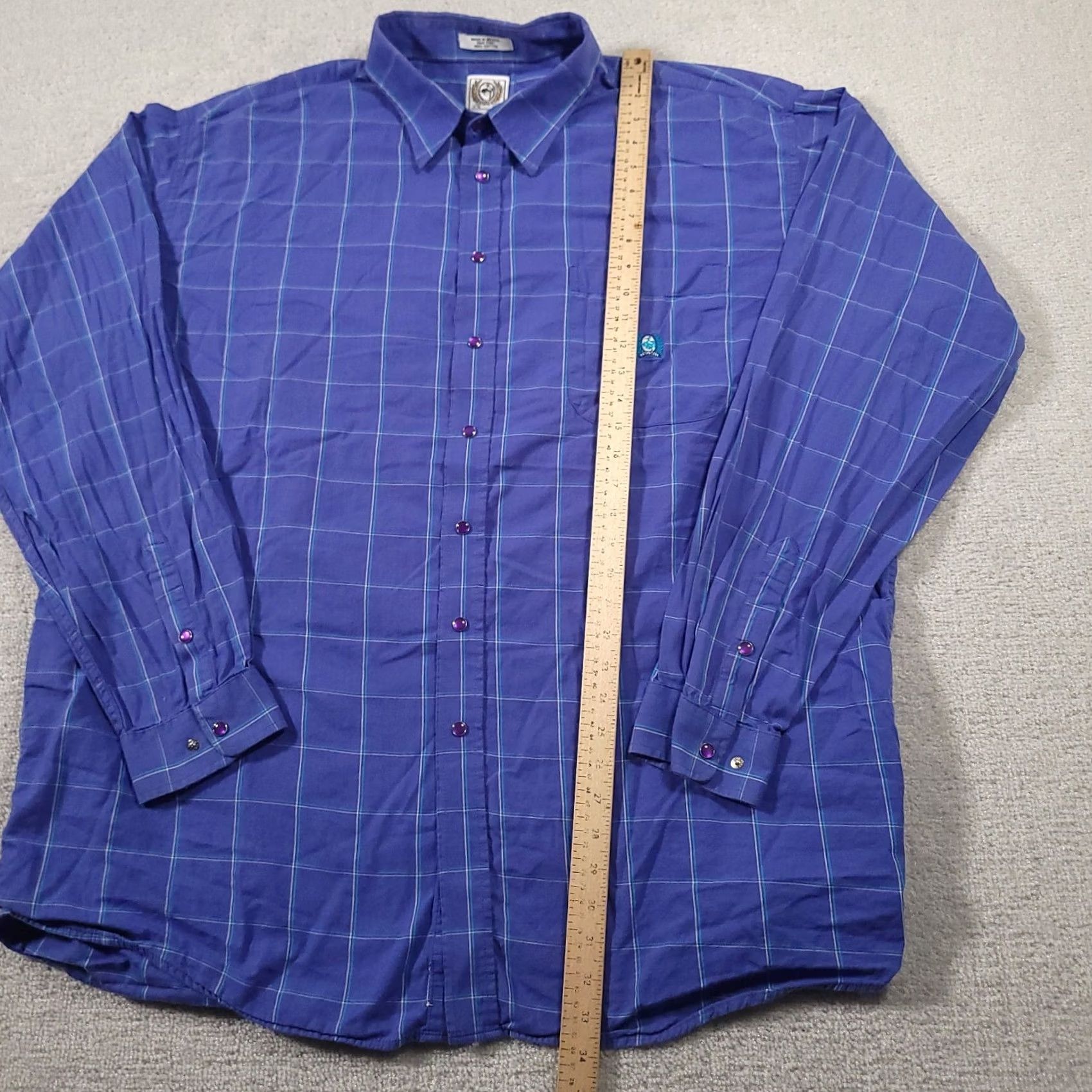 Vintage Cinch Shirt Mens 2XL Blue Pearl Snap Western Cowboy Ranch Rodeo Casual Shirt Size US XXL / EU 58 / 5 - 5 Thumbnail