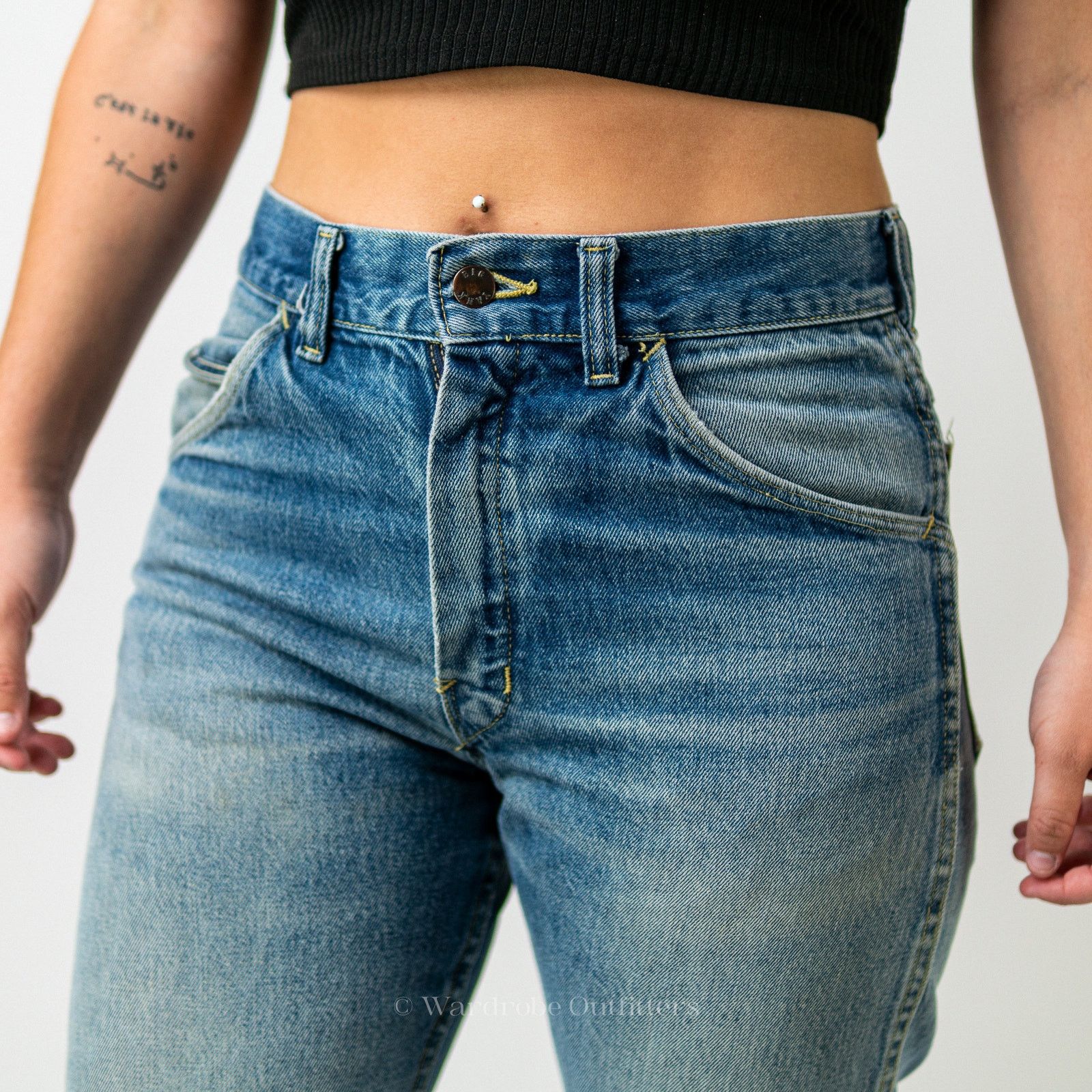 Vintage 70’s Vintage Big Yank Rockabilly Western Bootcut Denim Jeans Size US 30 / EU 46 - 6 Thumbnail