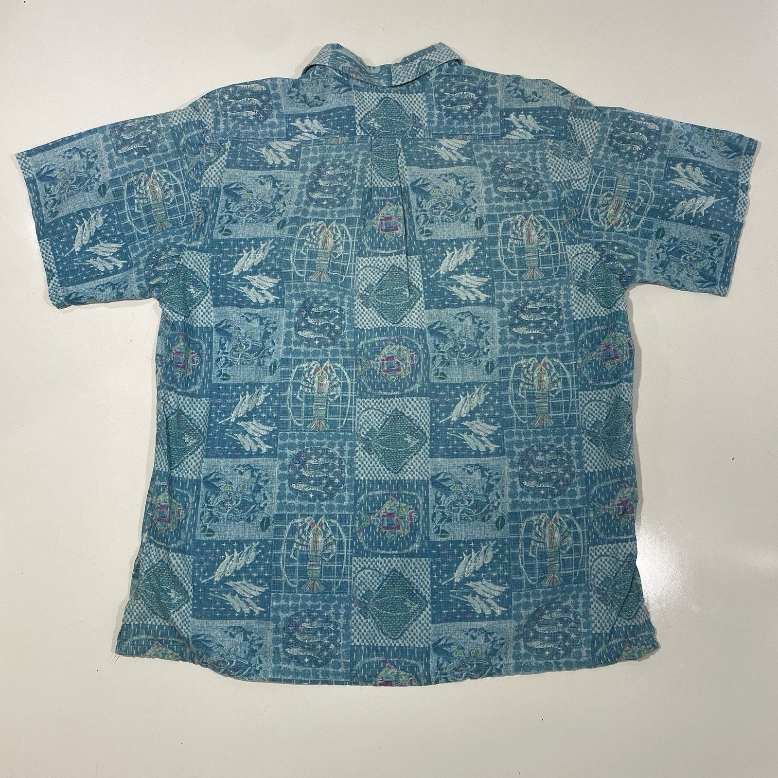 All-In Barefoot In Paradise Blue Hawaiian Shirt Fish Lobster Ray XL Size US XL / EU 56 / 4 - 7 Thumbnail