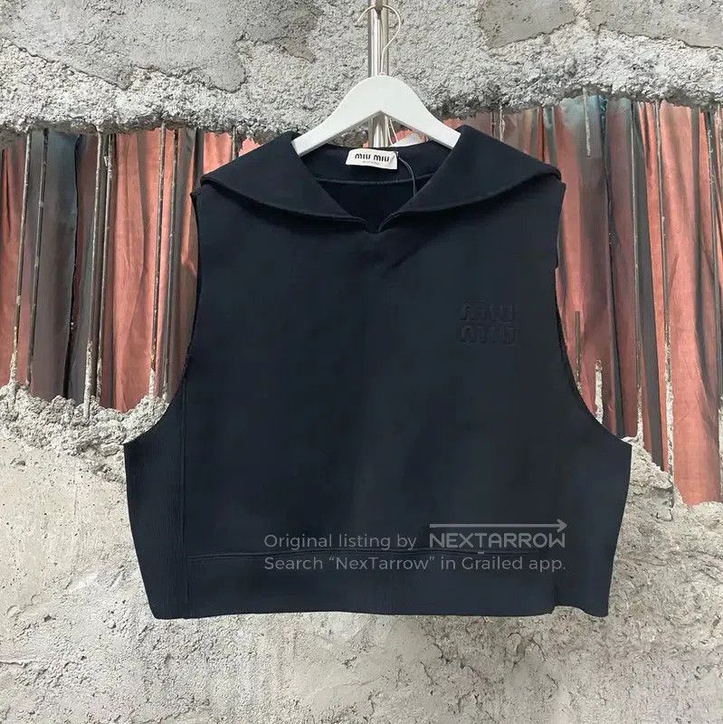 Miu Miu Miu Miu Black Cotton Summer Hoodie . Size XS / US 0-2 / IT 36-38 - 1 Thumbnail