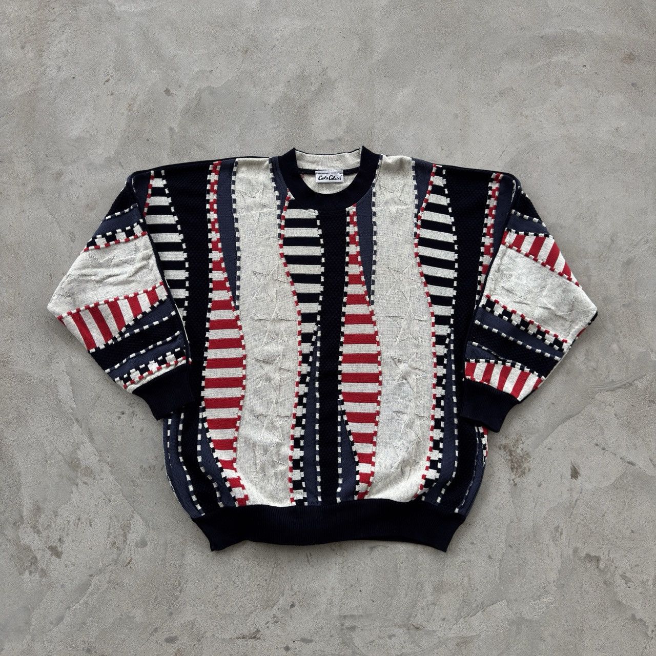 Carlo Colucci Vintage Carlo Colucci 3D Knit Sweater Abstract Coogi Style L Size US XL / EU 56 / 4 - 1 Thumbnail