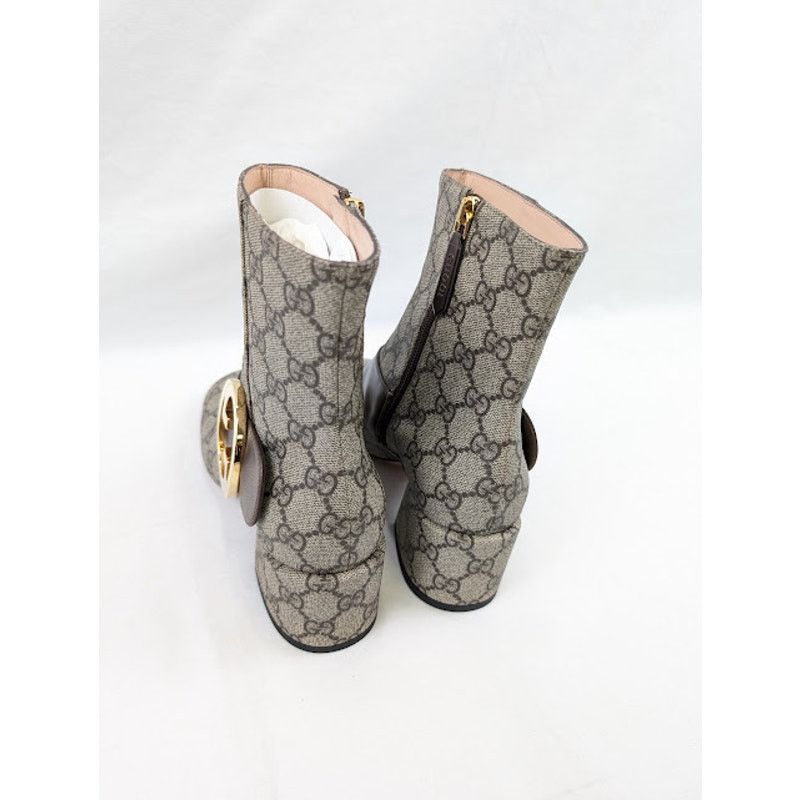 Gucci o1rshd1 T GG Supreme Malaga Kid Boots in Beige Ebony/N.Acero Size US 6.5 / IT 36.5 - 20 Thumbnail