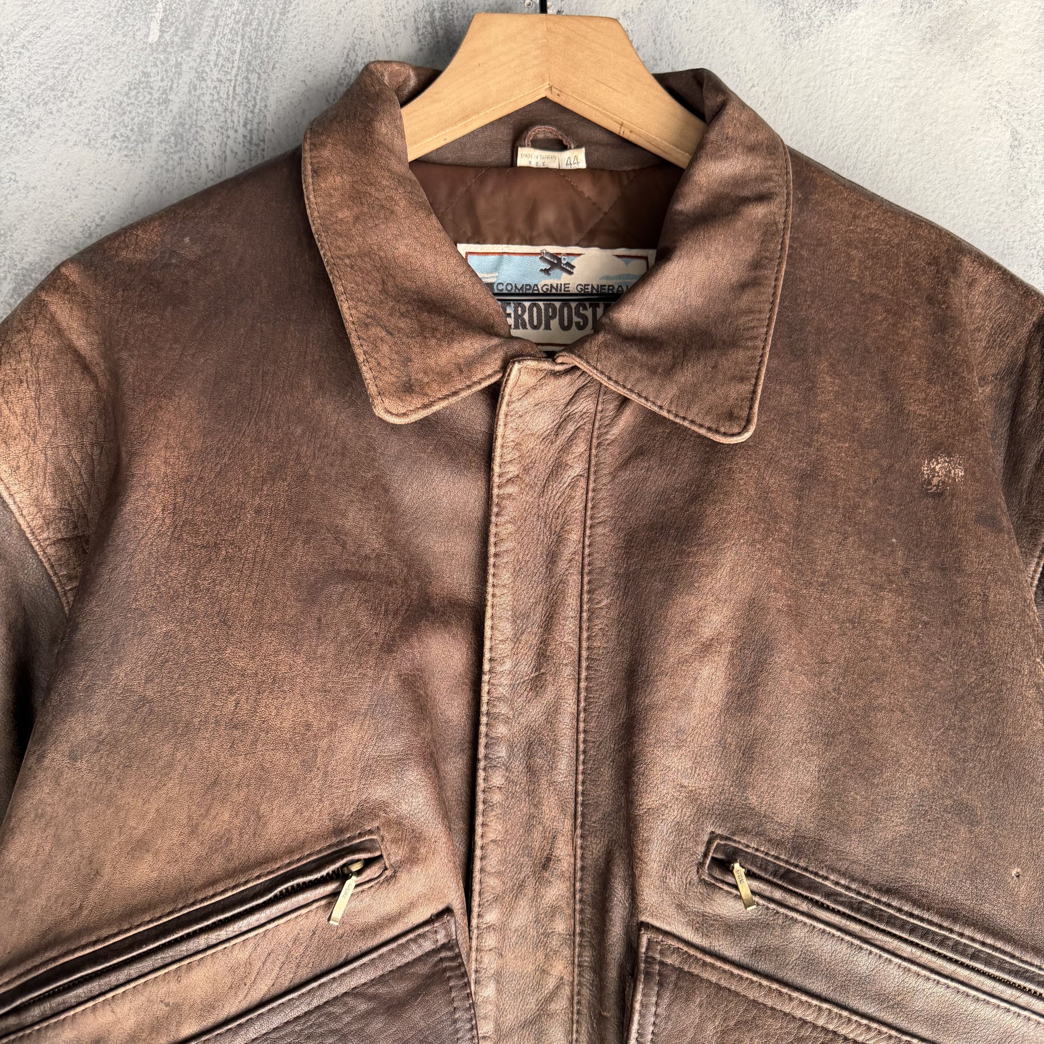 Aeropostale Vintage Aeropostale A-2 Leather Flight Jacket Mens Sz 44 Size US XL / EU 56 / 4 - 2 Thumbnail