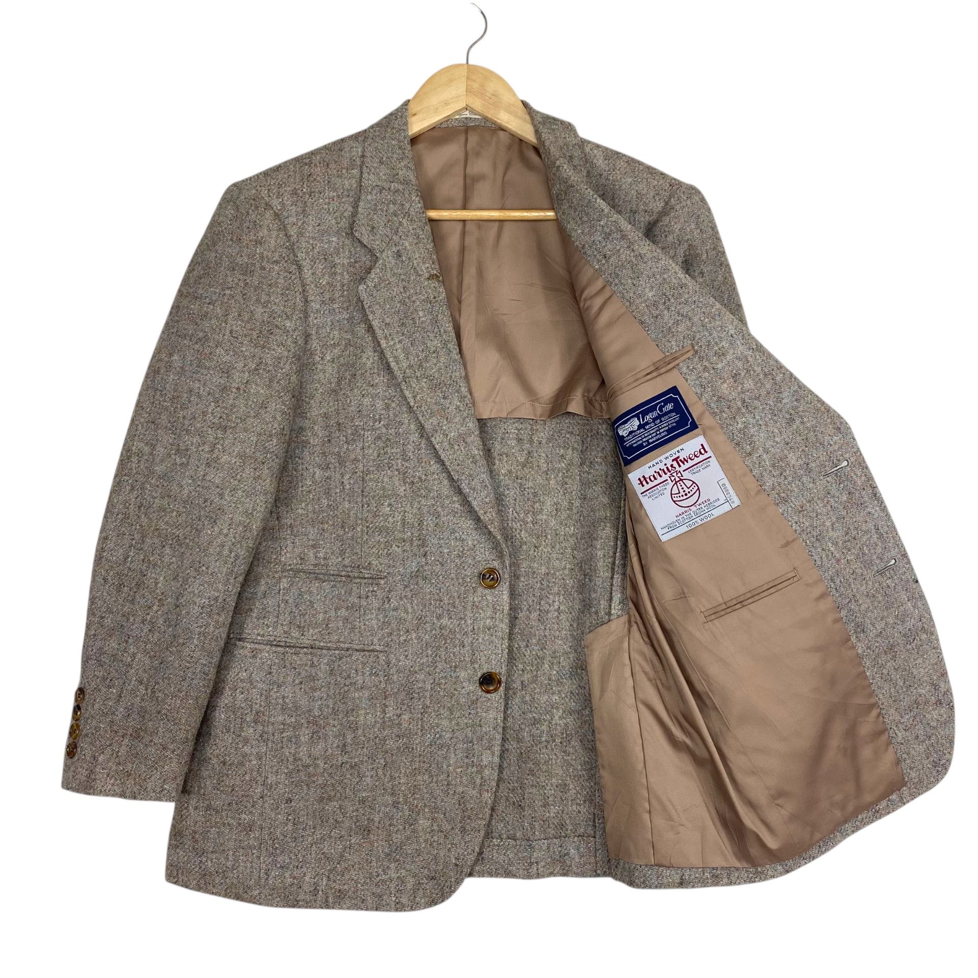 Harris Tweed 💥90s HARRIS TWEED LOGAN GATE SLUBBY WOOL BUTTON JACKET Size US S / EU 44-46 / 1 - 1 Thumbnail