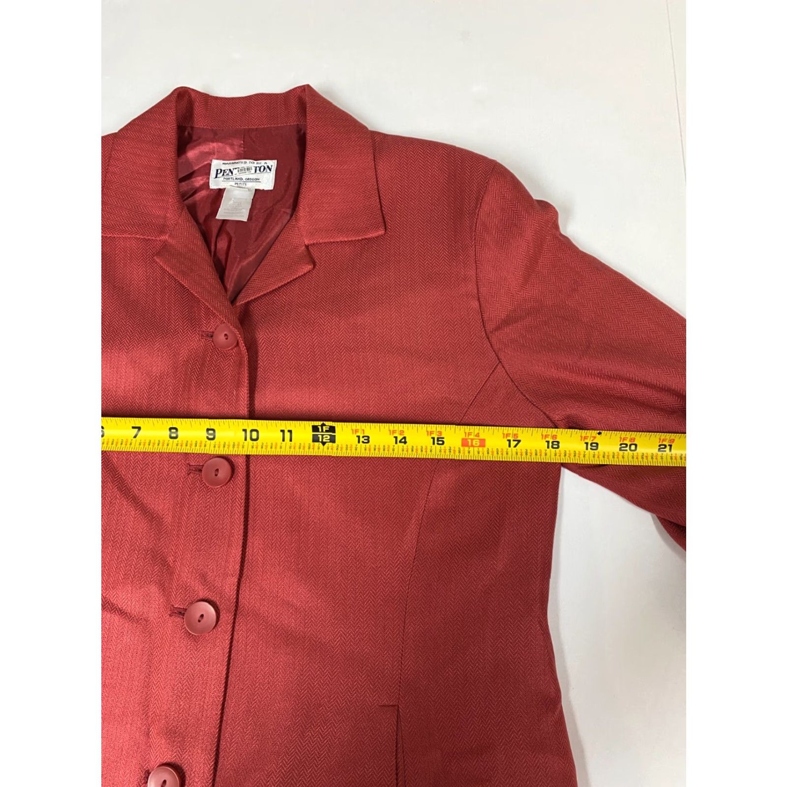 Pendleton Pendleton Blazer Shirt Women 4P Petite Red Formal Casual One Button Lightweight Mid-Length 4P Red Womens Blazer Size S / US 4 / IT 40 - 5 Thumbnail