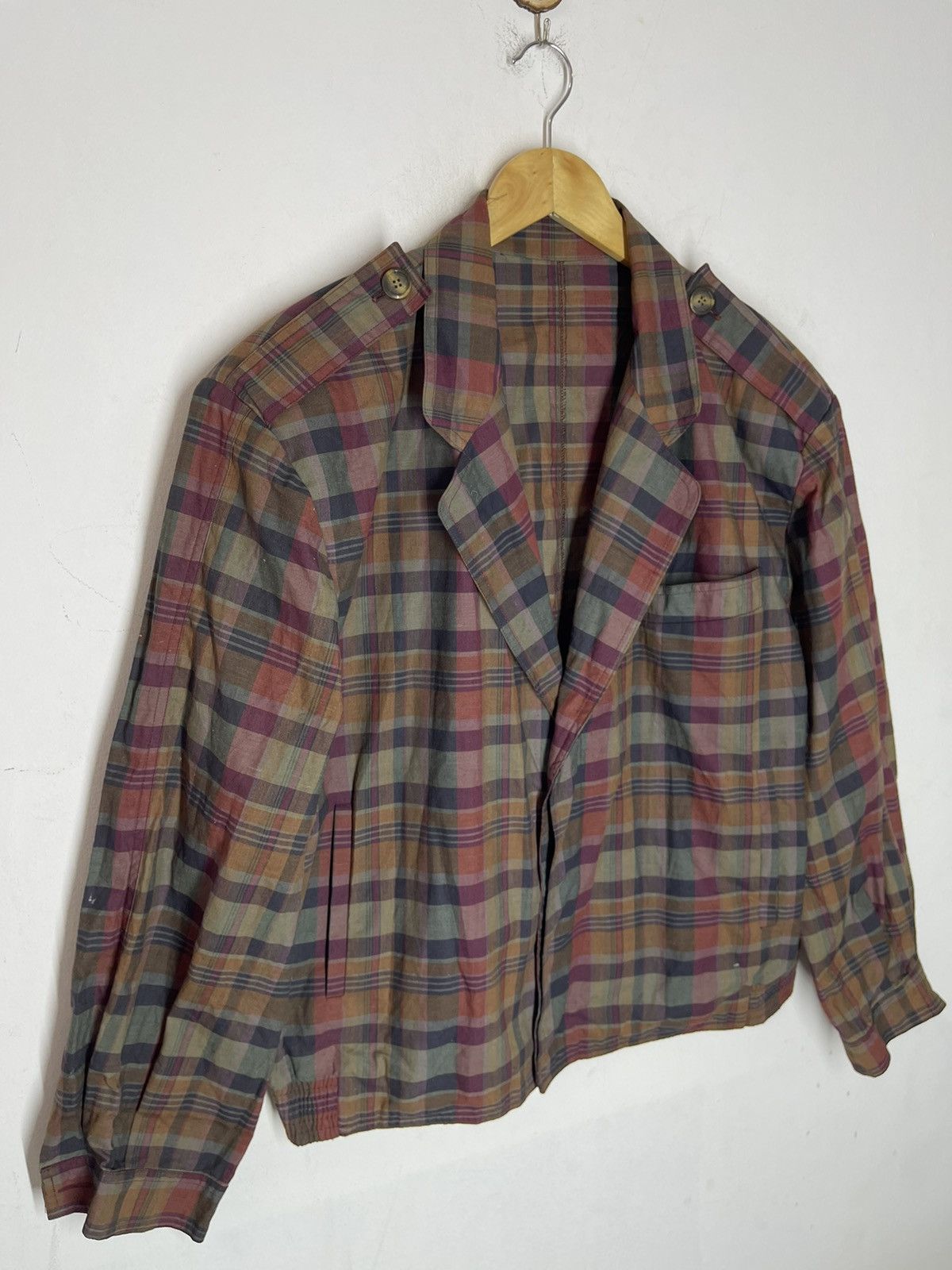 Lanvin Vintage LANVIN Paris Light Tartan Jacket Made in France Size US L / EU 52-54 / 3 - 2 Thumbnail