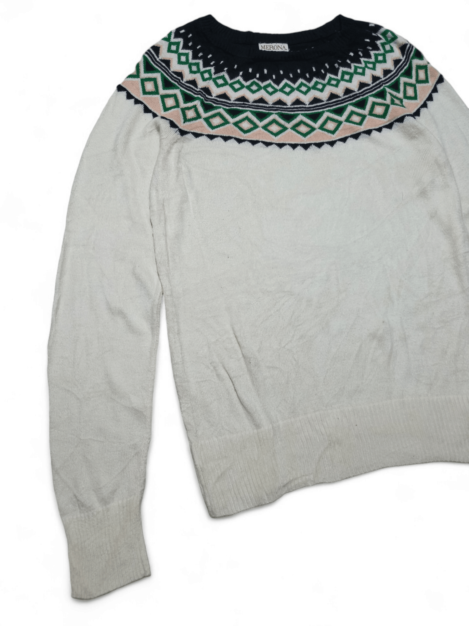 Merona Vintage MERONA Women's Ethnic Motifs Knit Crewneck Sweater Size M / US 6-8 / IT 42-44 - 5 Thumbnail