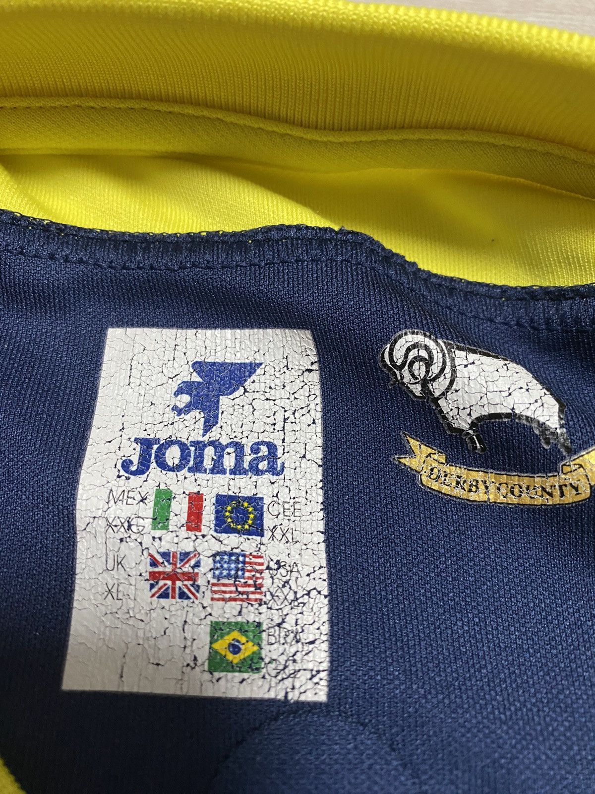 Joma Joma Derby County 2006/2007 Away Football Shirt Blue Yellow Size US XXL / EU 58 / 5 - 8 Thumbnail