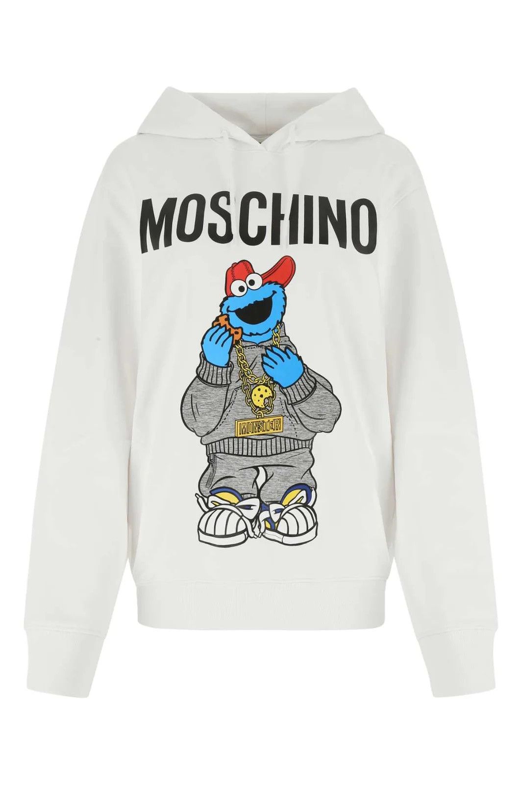 Moschino o1y0225 Logo Hoodie in White Size US XS / EU 42 / 0 - 1 Thumbnail