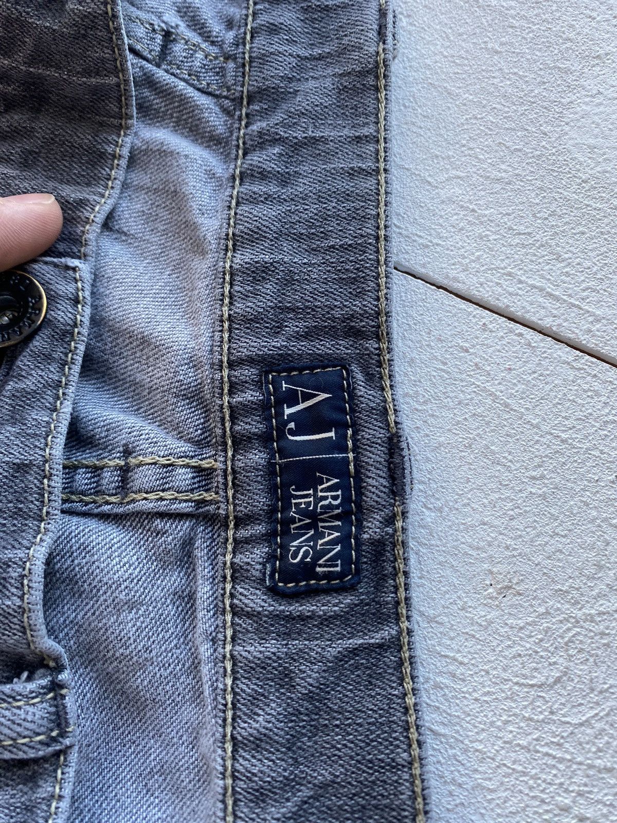 Giorgio Armani × Vintage 90s Armani Jeans Denim Grey Baggy Mens Pants 36US Size US 36 / EU 52 - 5 Thumbnail