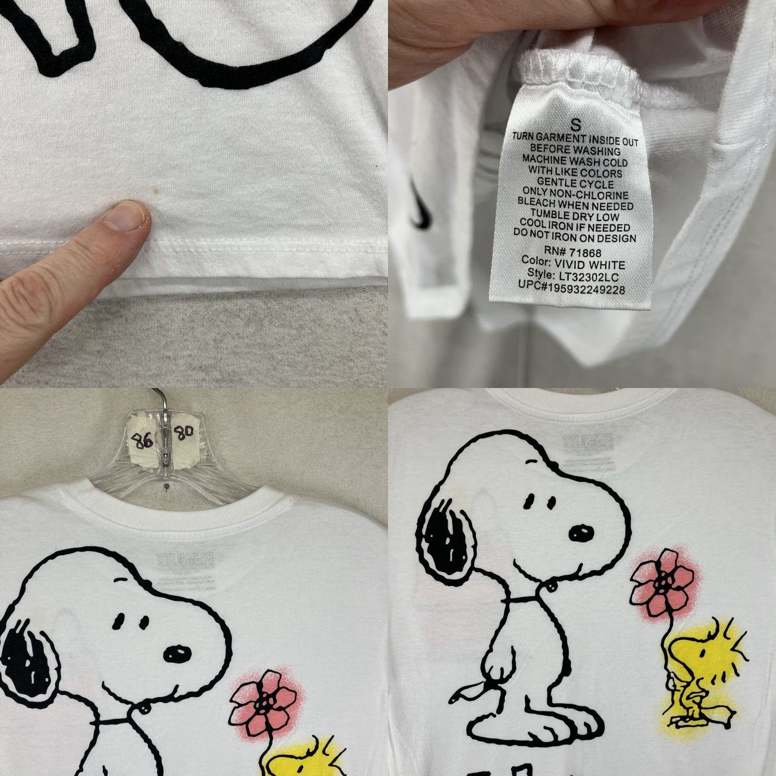 Peanuts Peanuts Snoopy T-shirt Juniors Women's Short Sleeve Crew Neck Lightweight Cotton Blend Summer Casual Graphic Print Size S / US 4 / IT 40 - 8 Thumbnail