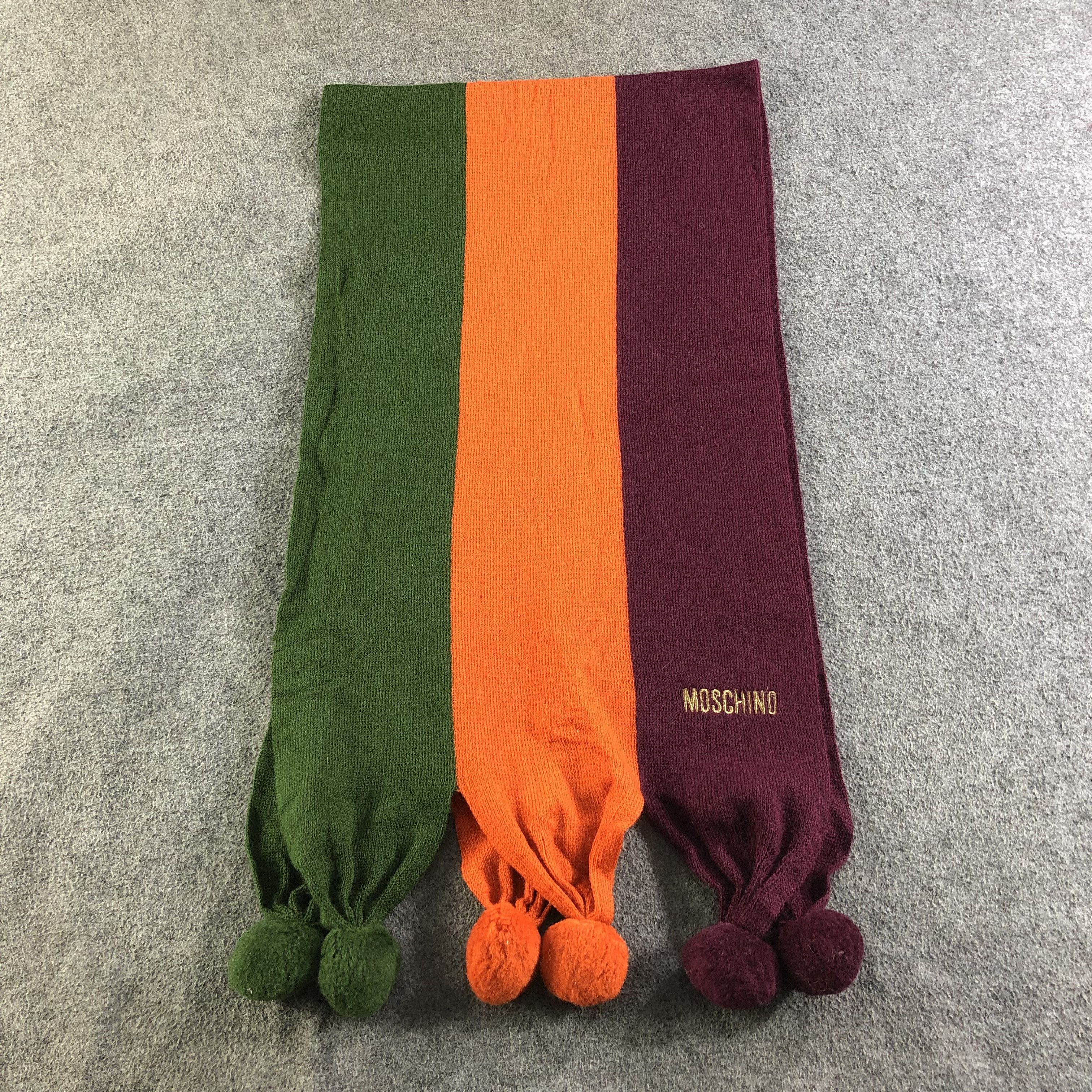 Moschino Moschino Multicolor Wool Bobbles Scarf Muffler V2011 Size ONE SIZE - 2 Thumbnail