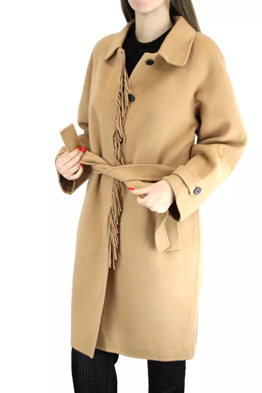 Sandro SANDRO Luciale Coat Womens EU 42 Wool Belted Tasselled Polo Size XL / US 12-14 / IT 48-50 - 1 Thumbnail