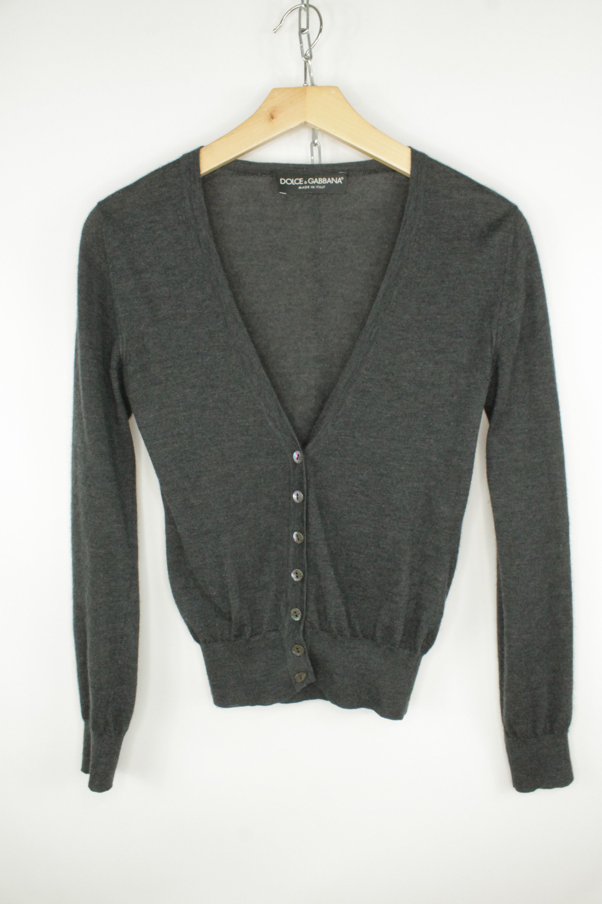 Dolce & Gabbana Light Gray Cashmere Cardigan Sweater Women's