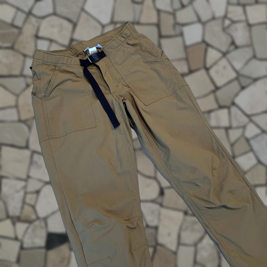 Topo Designs Topo Designs Tech Pants Women XS Distressed Tan 26-28 30in Zip Fly Snap Flat Front Stretch Pockets Nylon Spandex USA Vintage No Size 26" / US 2 / IT 38 - 1 Thumbnail