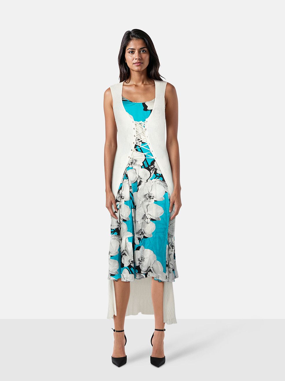 Roberto Cavalli Hybrid Cardigan & Midi Dress Size XS / US 0-2 / IT 36-38 - 1 Thumbnail