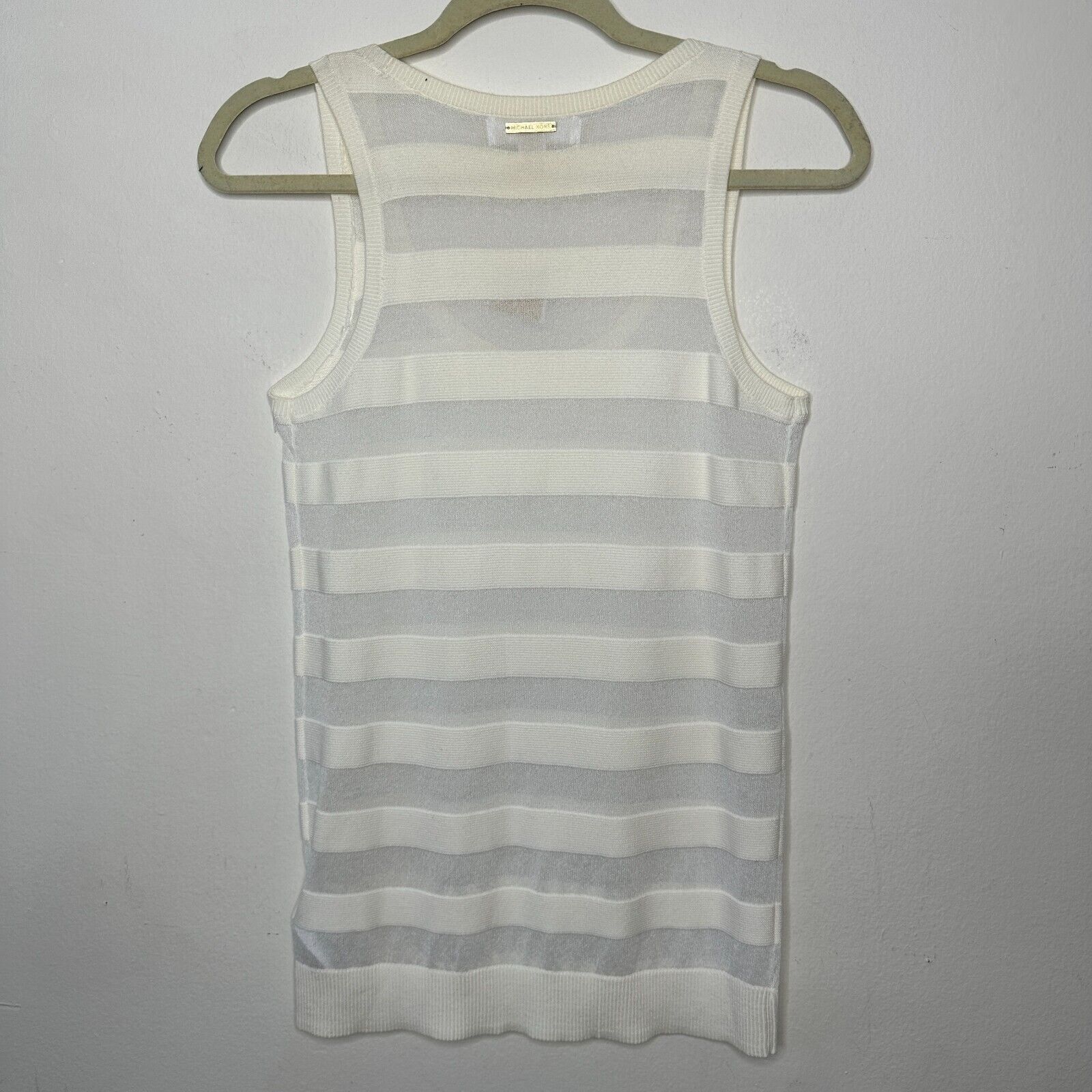 Michael Kors NWT Michael Kors Cream Sheer Stripes Scoop Neck Tank Top SM Size S / US 4 / IT 40 - 5 Thumbnail