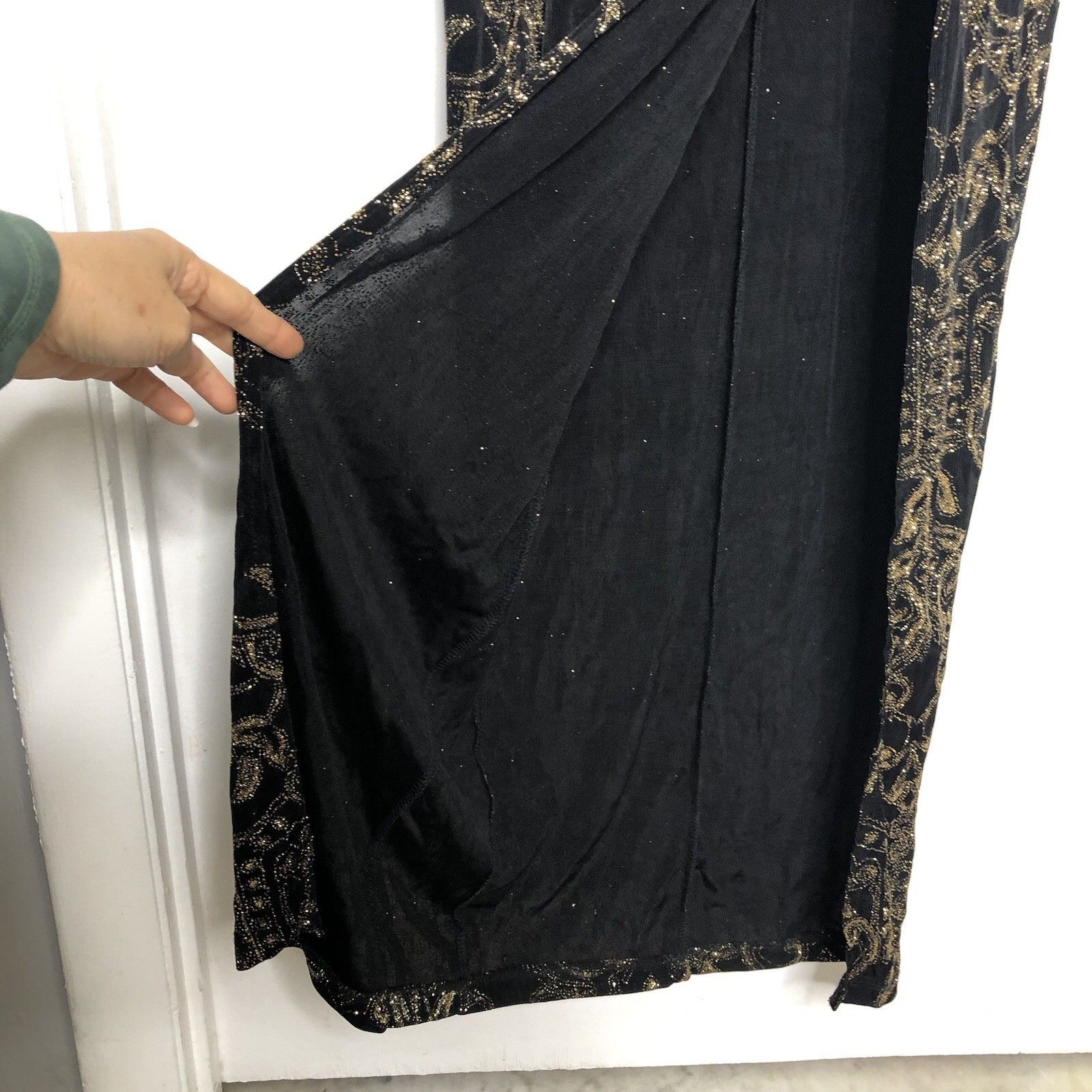 Other Cameo Women Black Sparkle Gold Wire Plunge V Neck Maxi Sz S Size S / US 4 / IT 40 - 11 Thumbnail