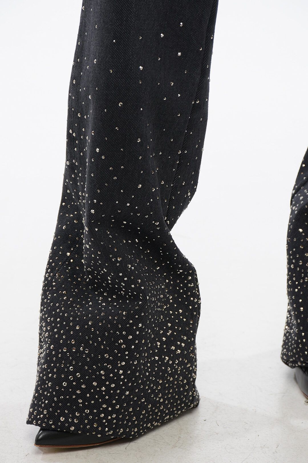Off-White og1mm1125 Low Rise Bling Flared Fit Jeans in Black Size 30" / US 8 / IT 44 - 4 Thumbnail