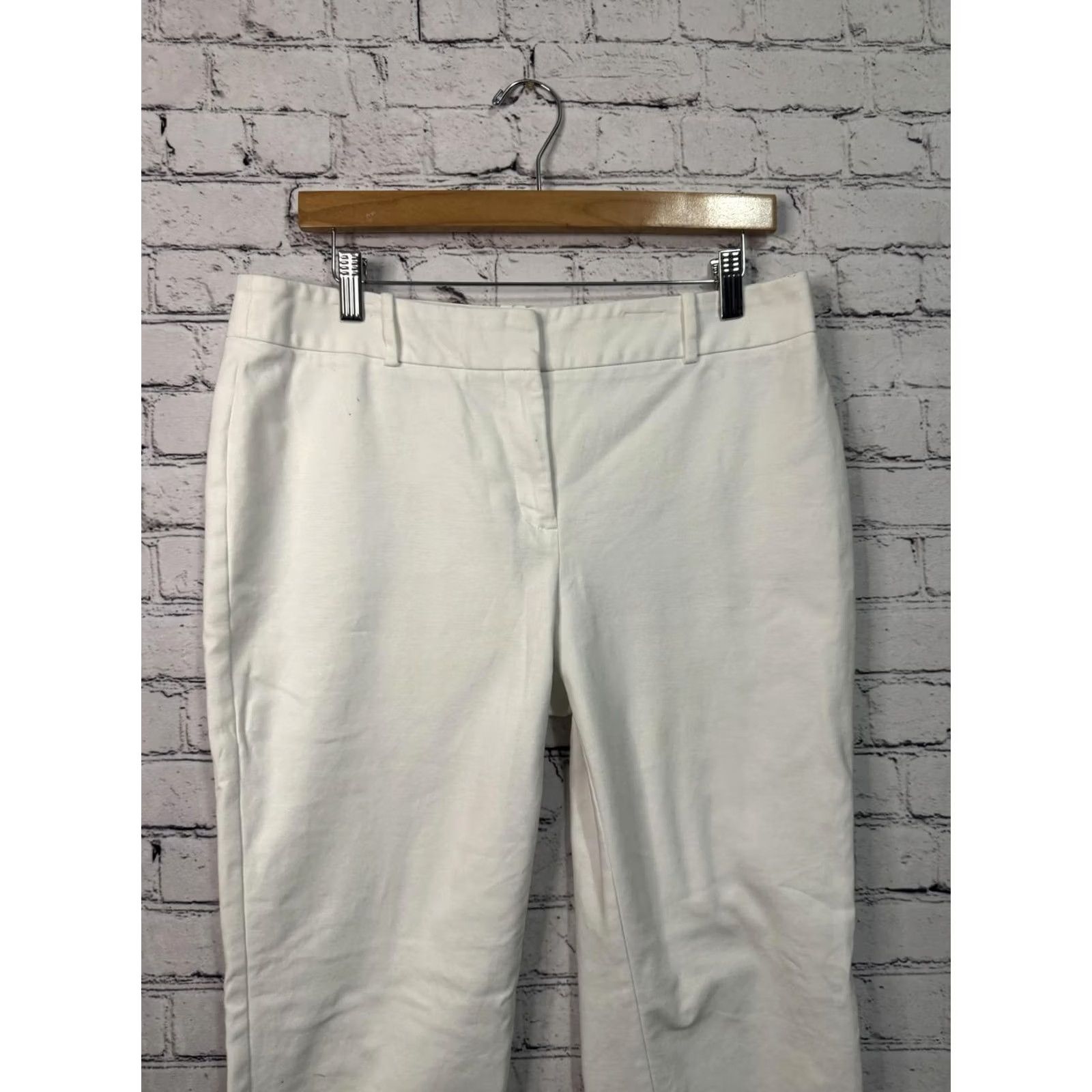 Liz Claiborne Liz Claiborne Audra Pants White 34x27 Woman Regular Cotton Denim Button 34 Inseam Straight Vintage No Size 24" / US 00 / IT 34 - 4 Thumbnail